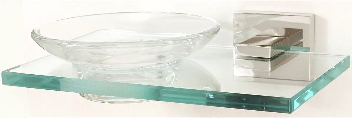 polished chrome soap dish