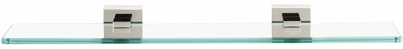 polished chrome glass shelf