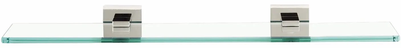polished chrome glass shelf