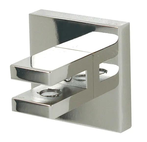 polished chrome glass shelf brackets