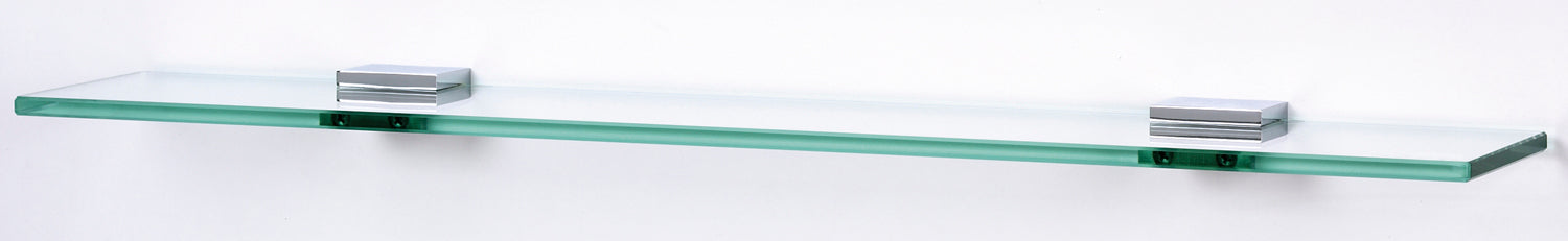polished chrome glass shelf