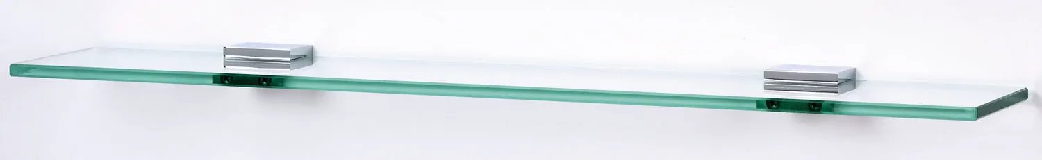 polished chrome glass shelf