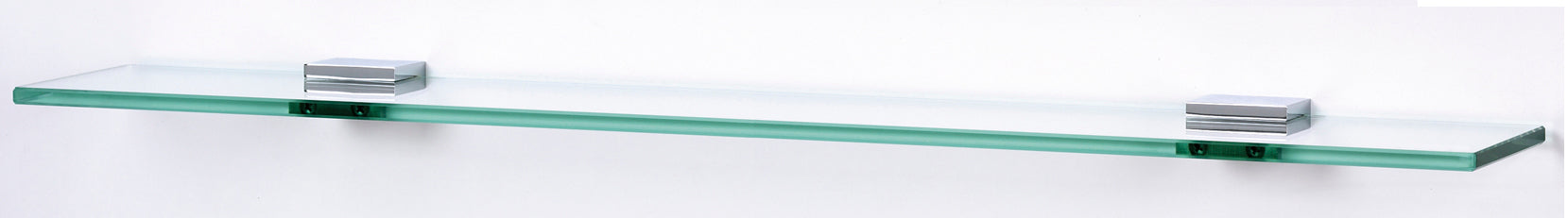 polished chrome glass shelf