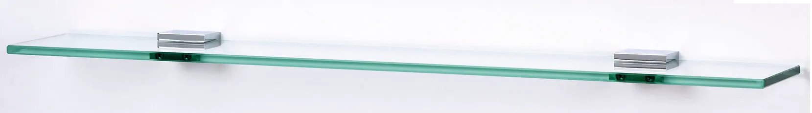 polished chrome glass shelf