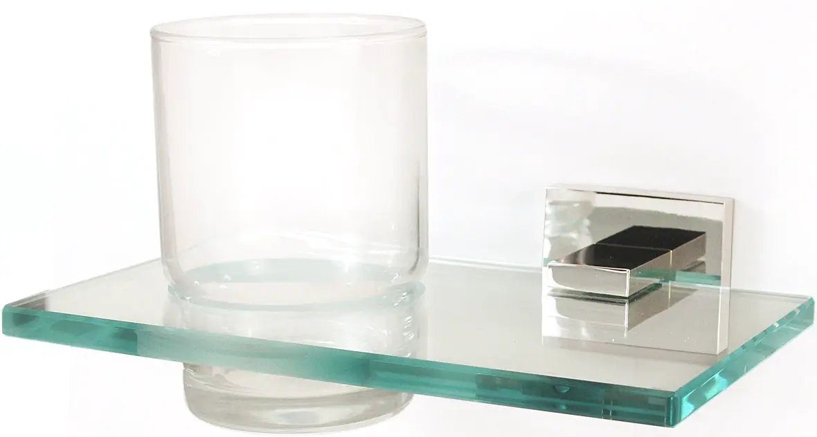 polished chrome tumbler holder