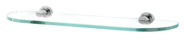 polished chrome glass shelf