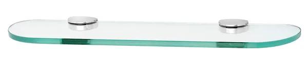 polished chrome glass shelf