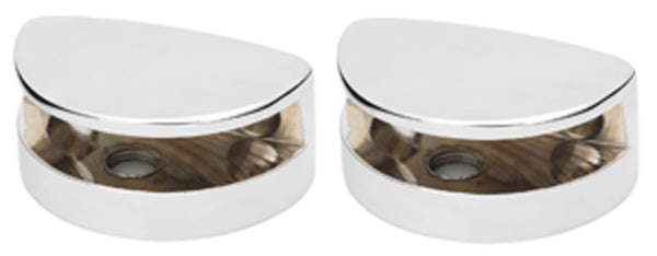 polished chrome glass shelf brackets