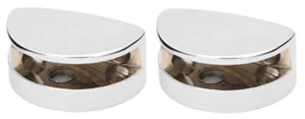 polished chrome glass shelf brackets