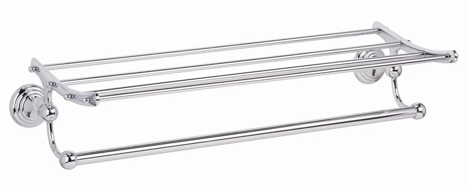 polished chrome towel rack
