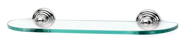 polished chrome glass shelf