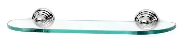 polished chrome glass shelf