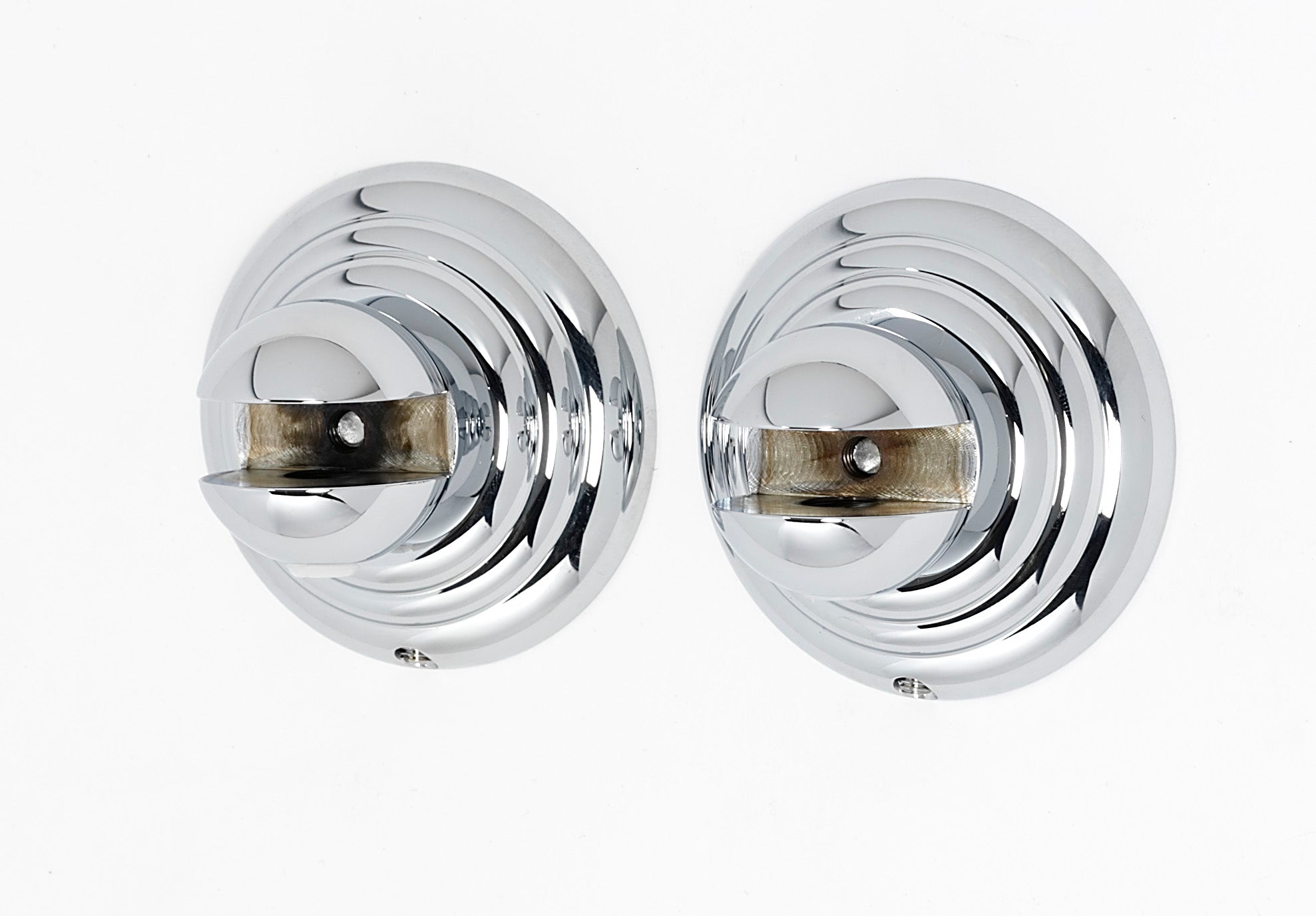 polished chrome glass shelf