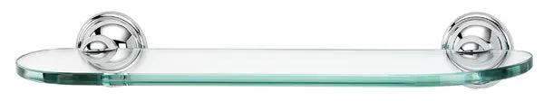 polished chrome glass shelf