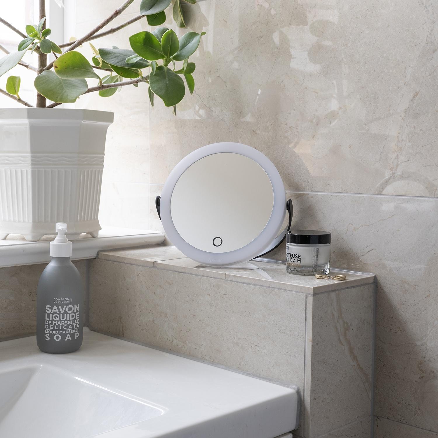 chromed table mirror