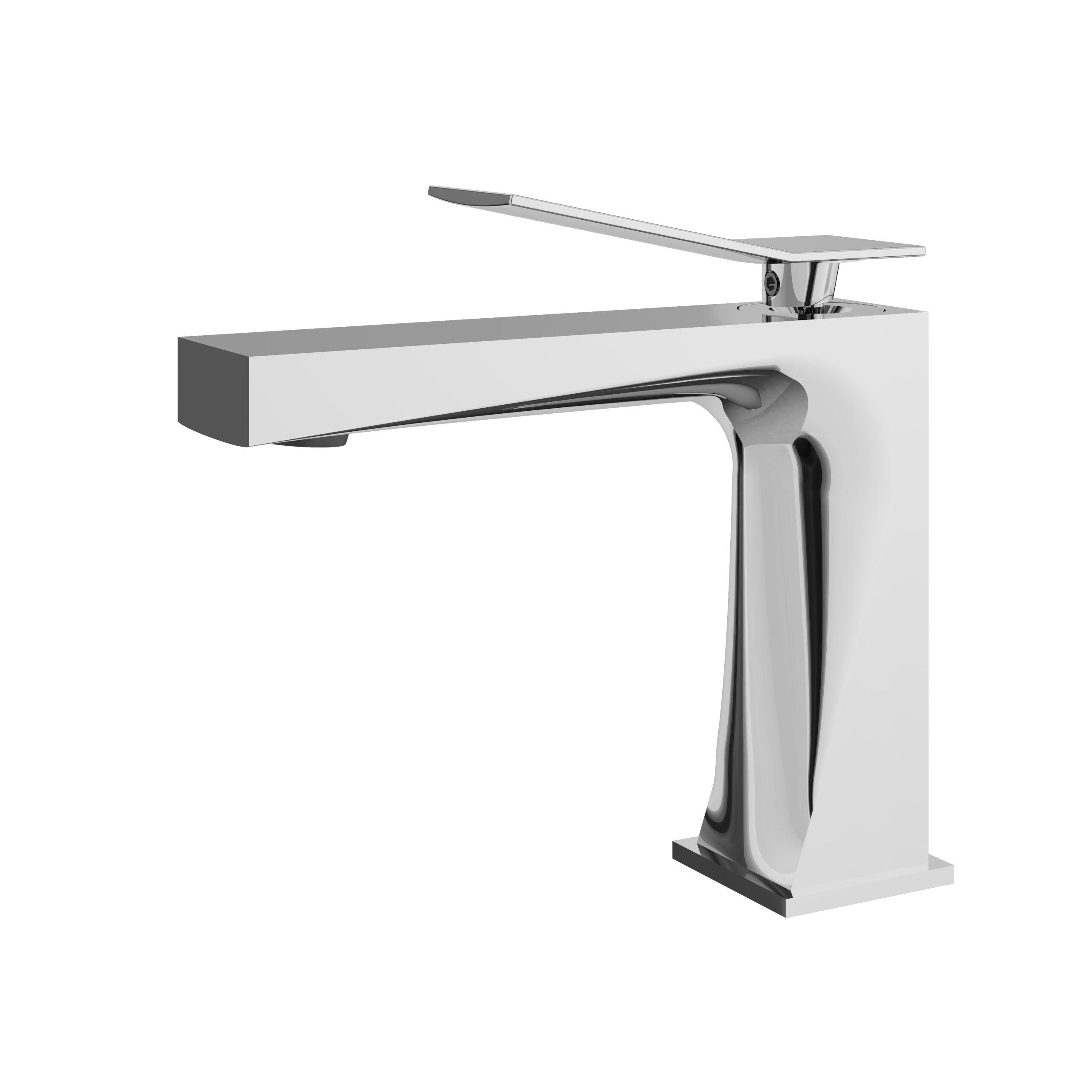 polished chrome bathroom faucet