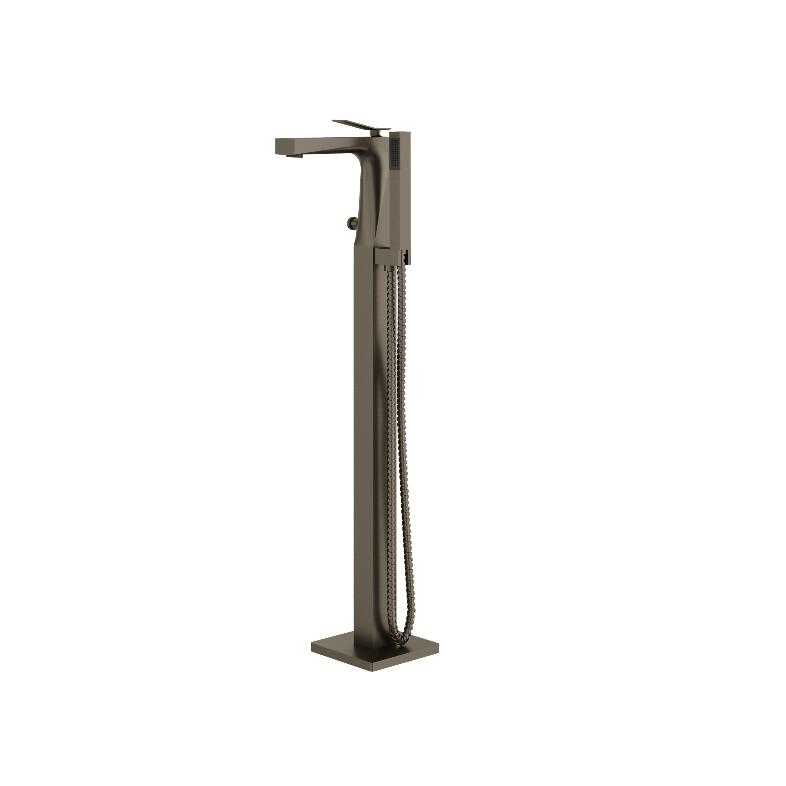Aquabrass Chicane Floor Mount Tub Filler with Handshower by Aquabrass
