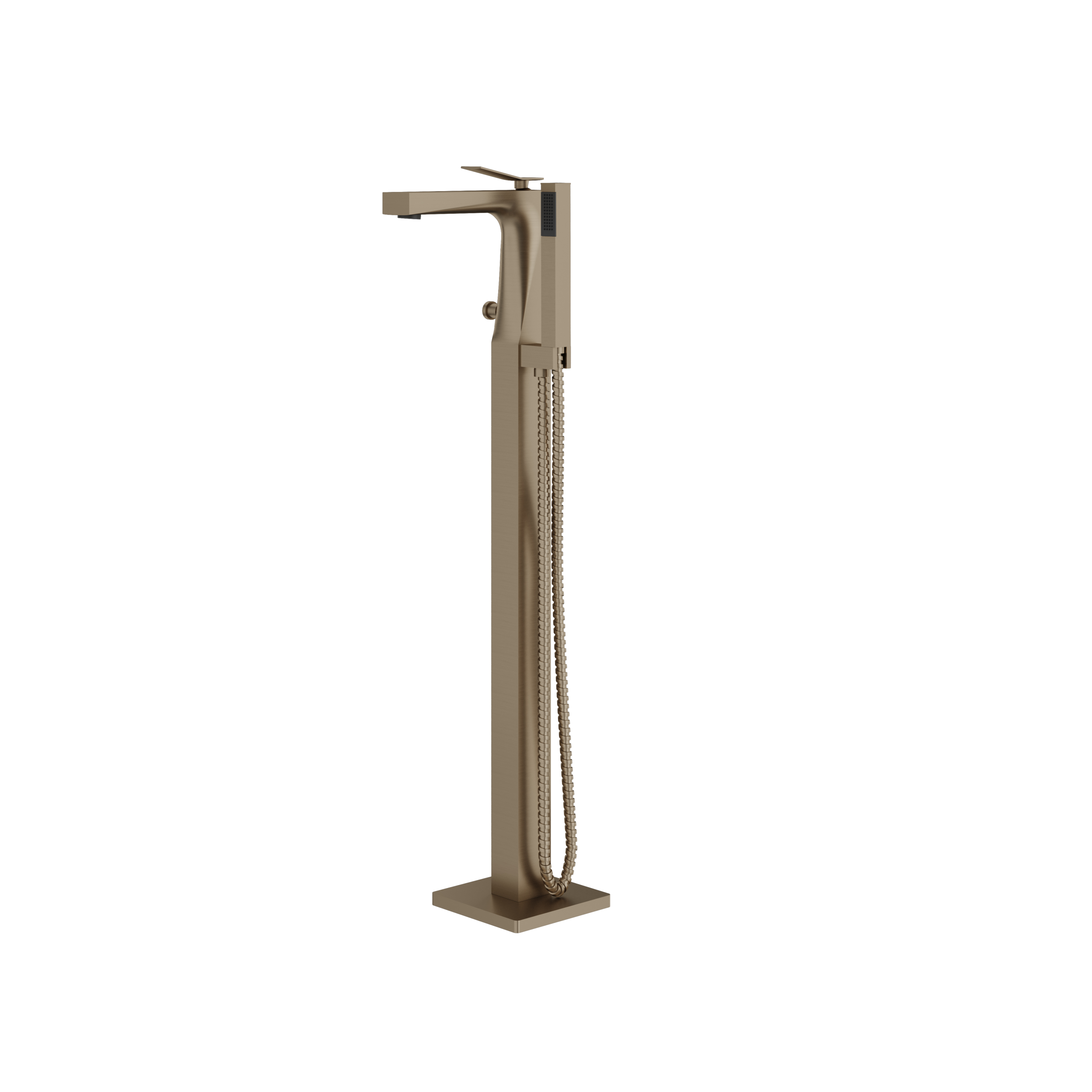Aquabrass Chicane Floor Mount Tub Filler with Handshower by Aquabrass