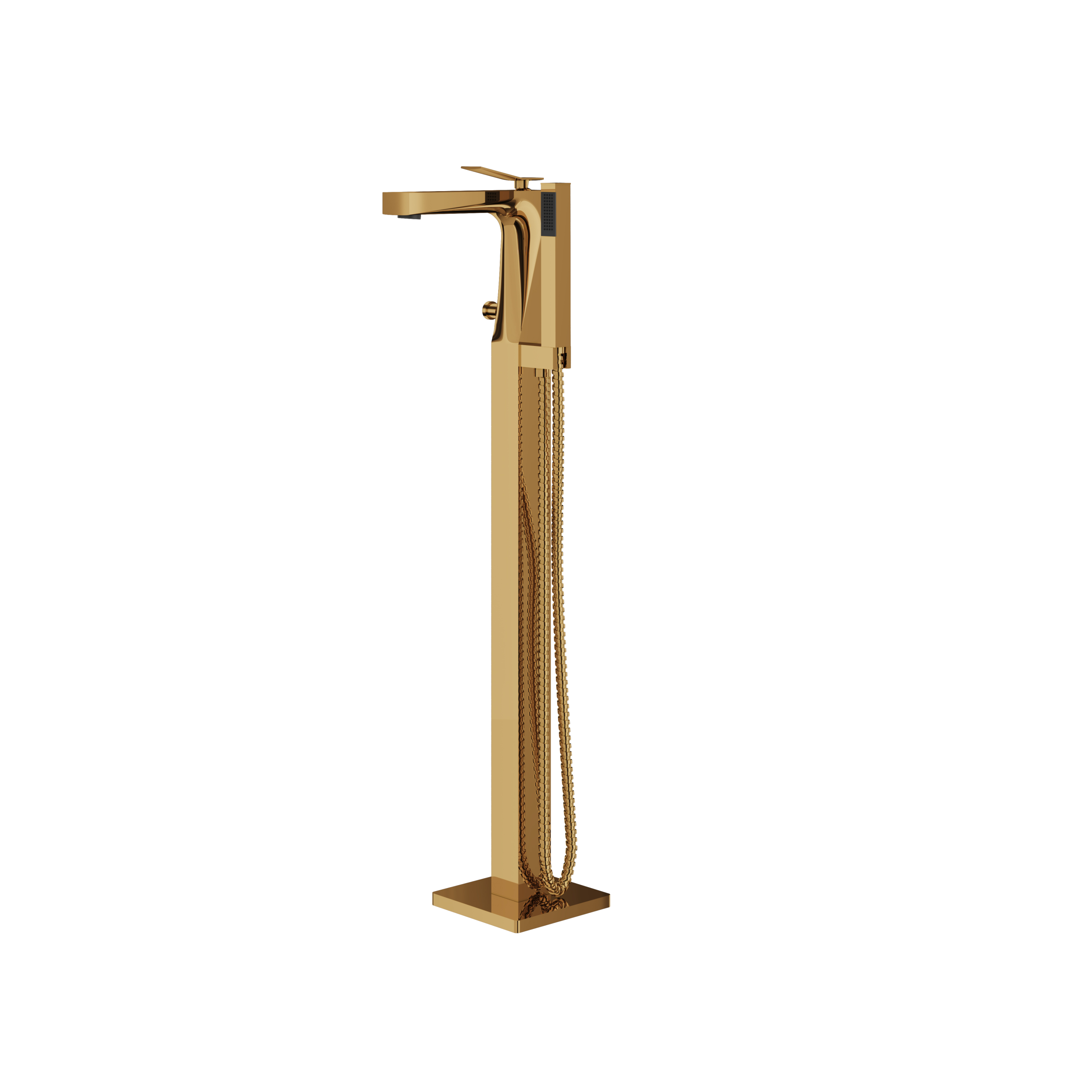 Aquabrass Chicane Floor Mount Tub Filler with Handshower by Aquabrass