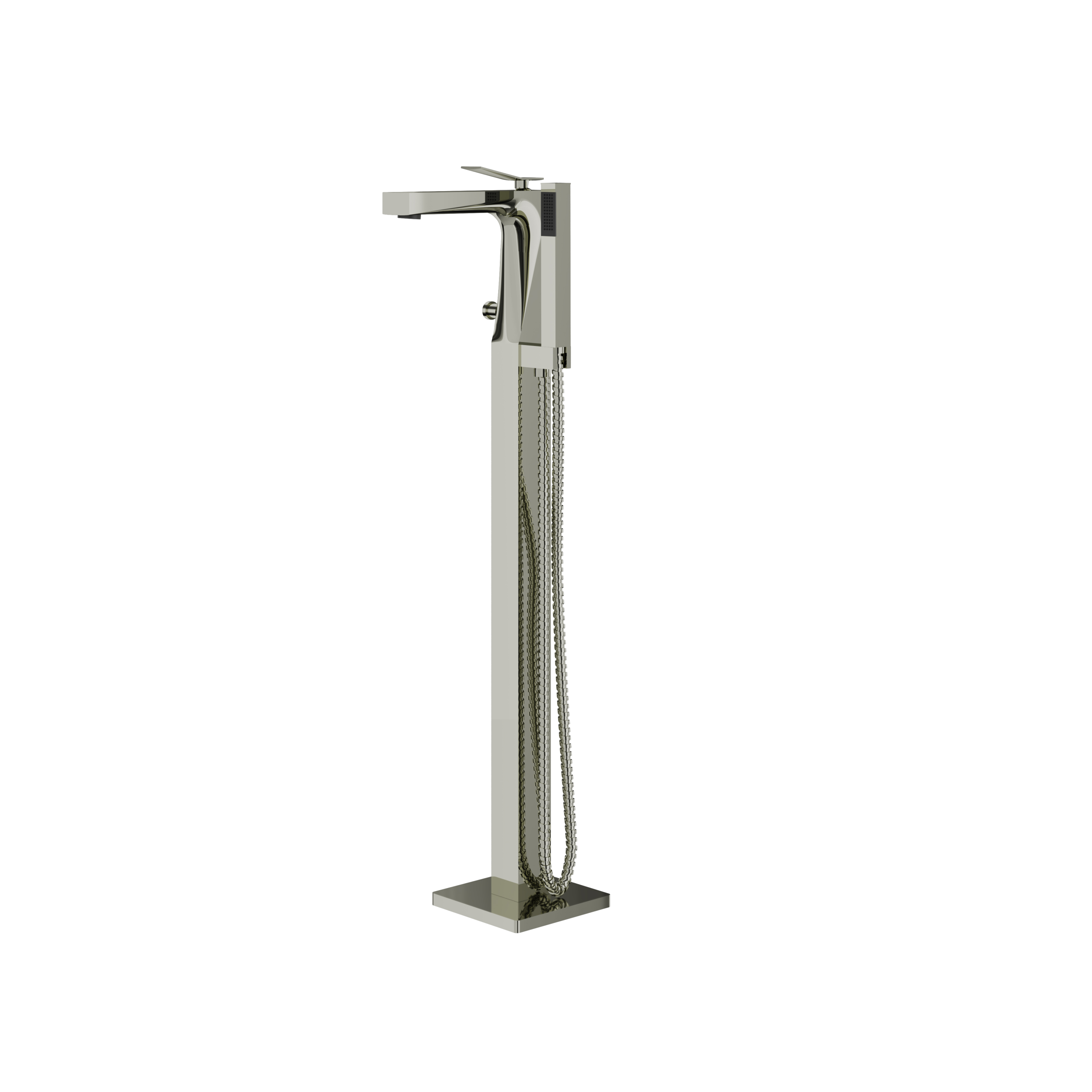Aquabrass Chicane Floor Mount Tub Filler with Handshower