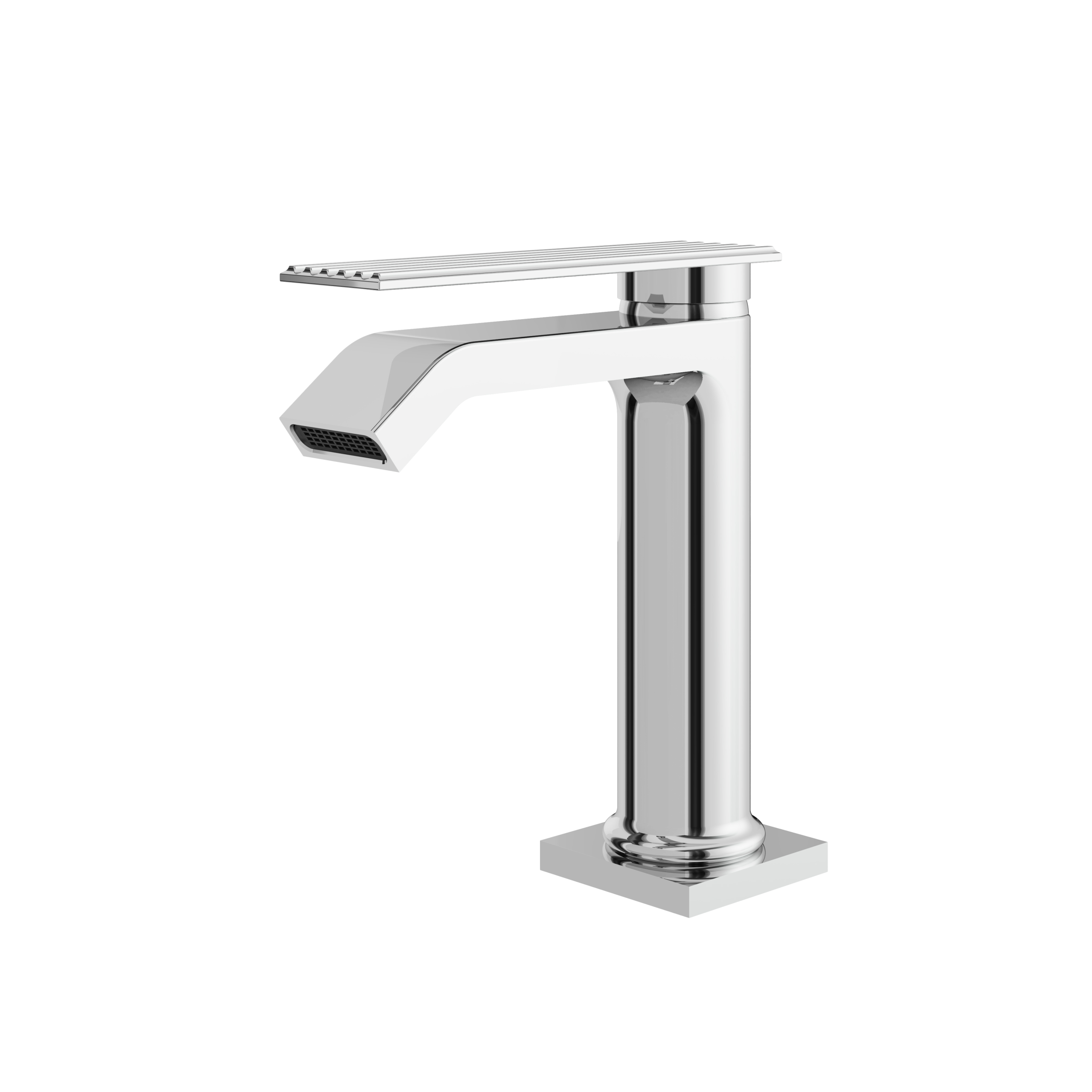 polished chrome bathroom faucet