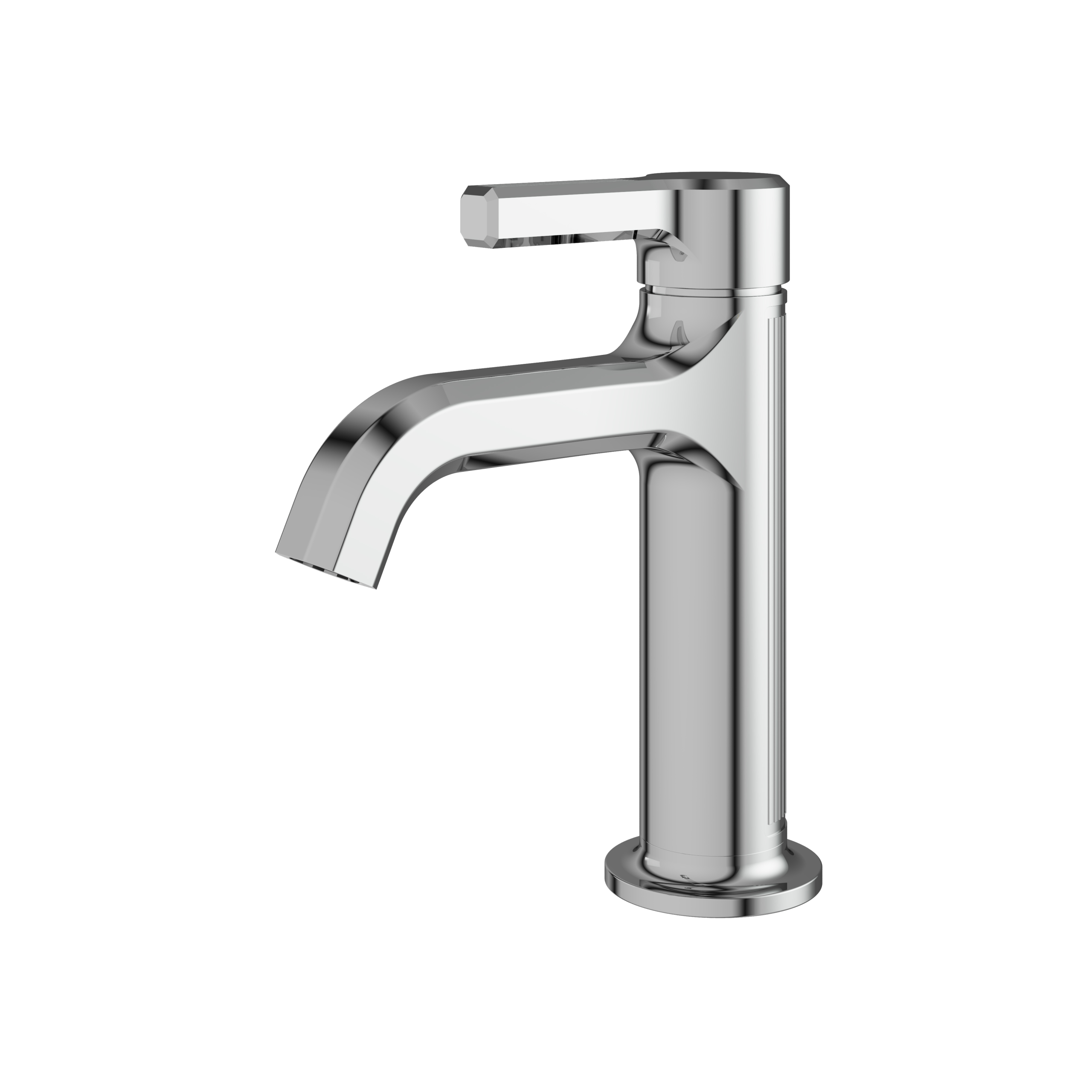 polished chrome bathroom faucet