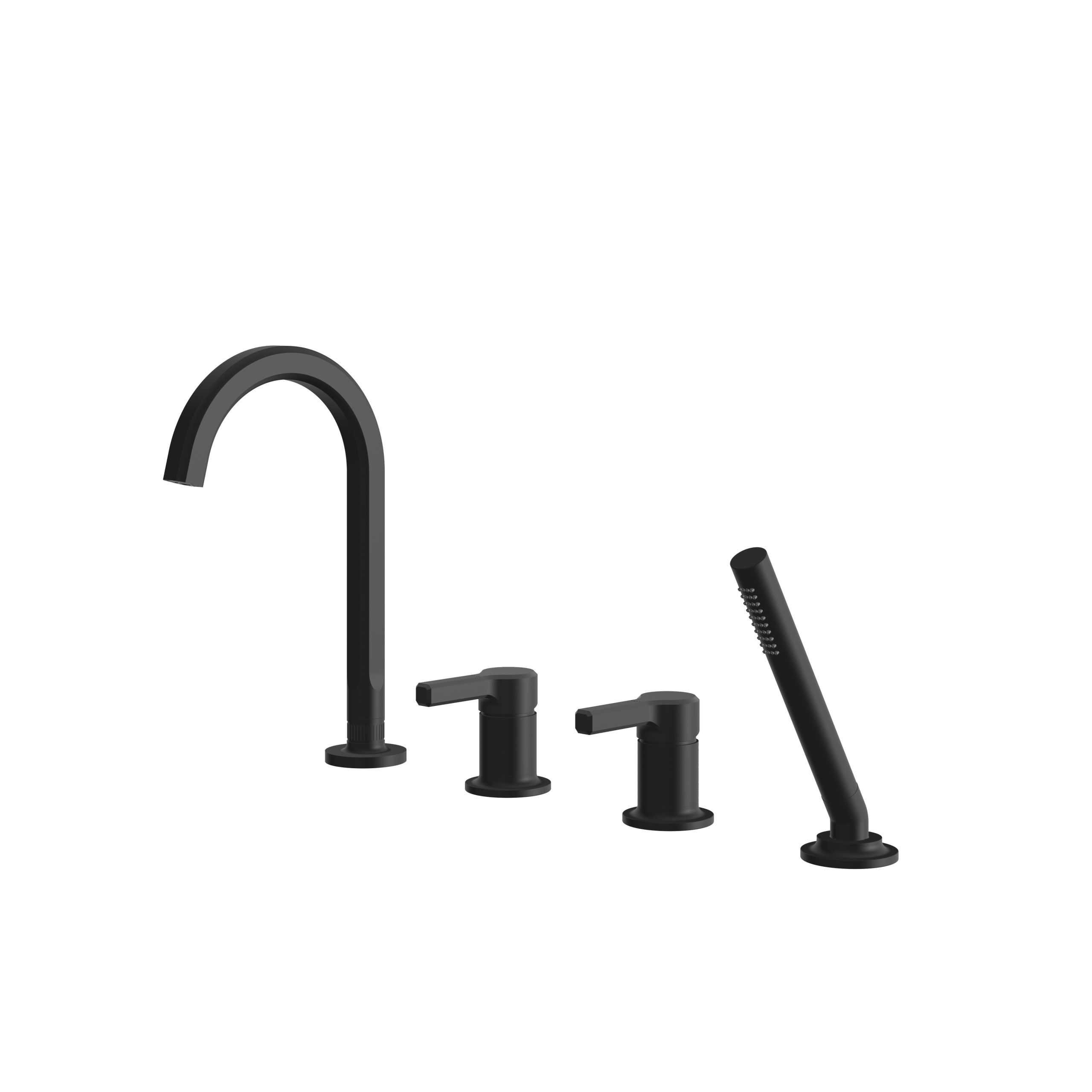 Aquabrass Ariston Deck Tub Fill with Handshower and 2 Mixer by Aquabrass