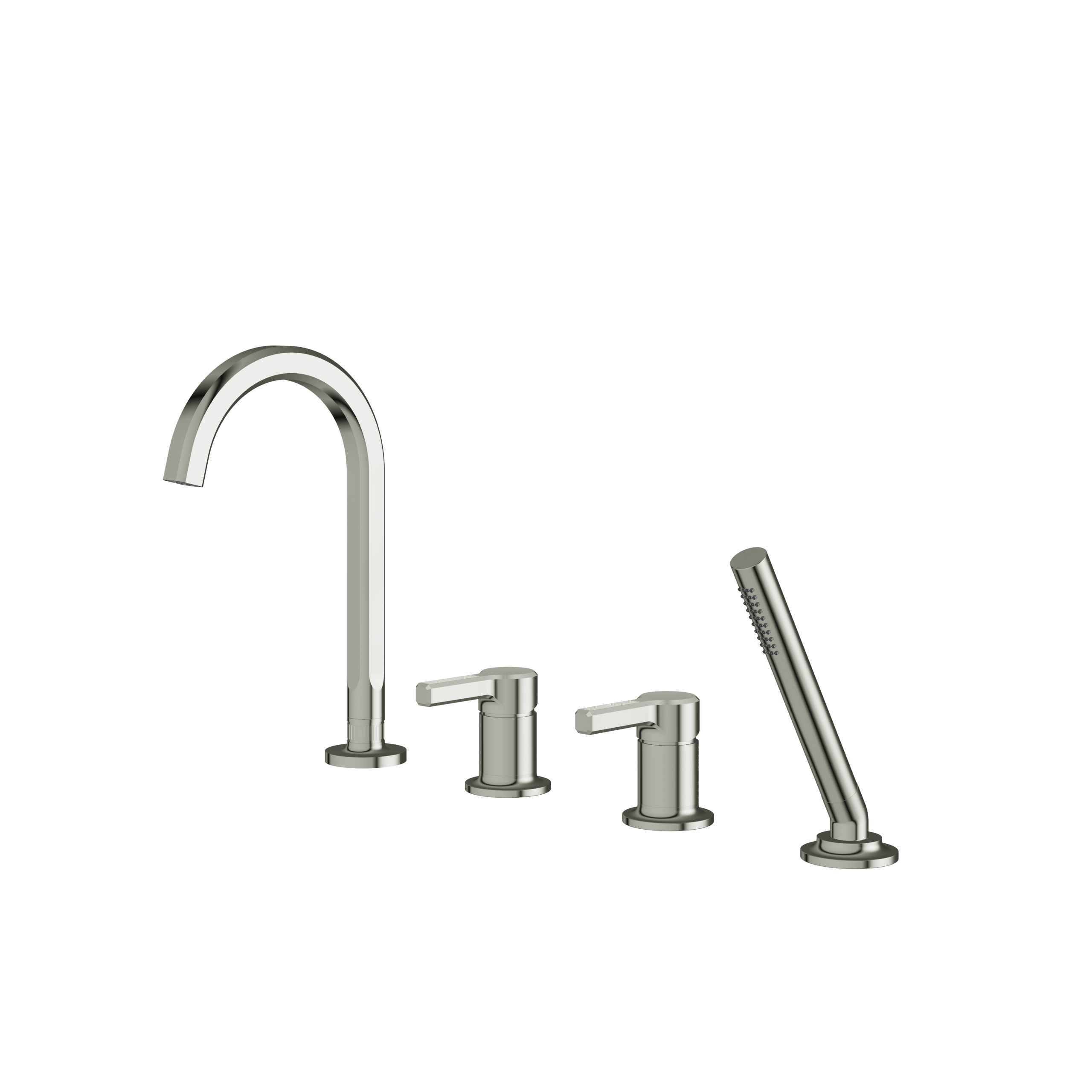 Aquabrass Ariston Deck Tub Fill with Handshower and 2 Mixer by Aquabrass
