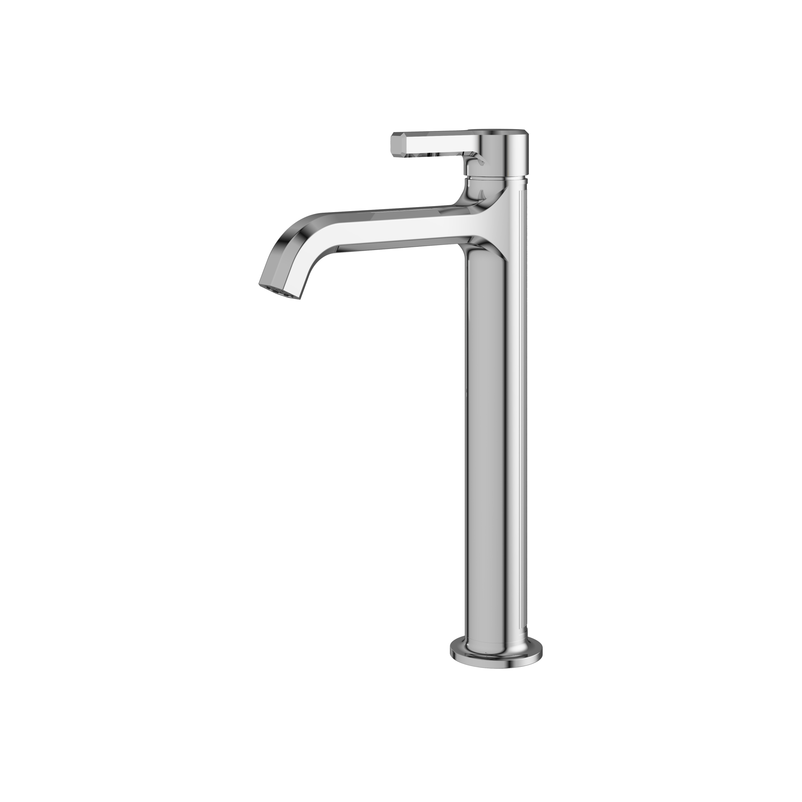 polished chrome bathroom faucet