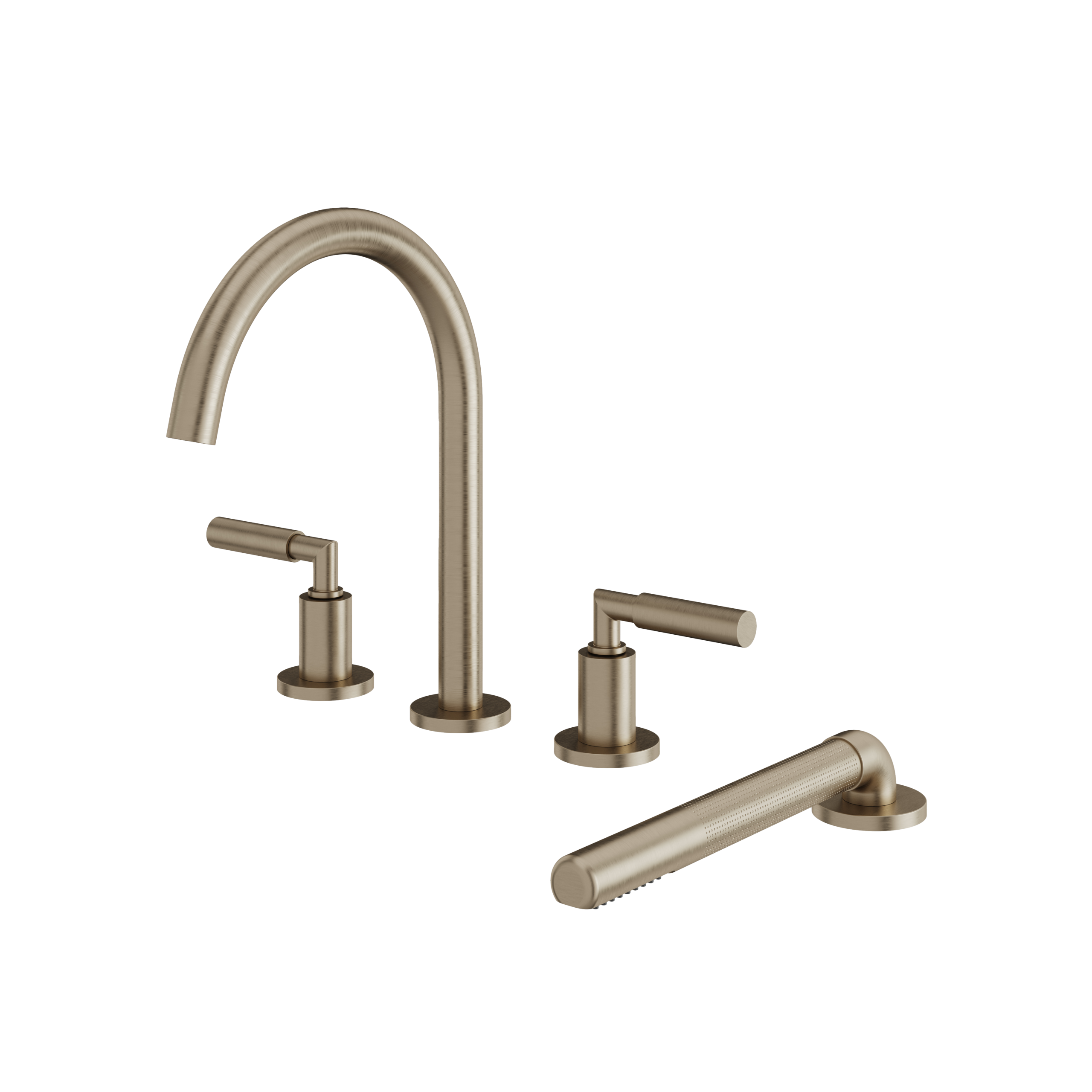 Aquabrass Aria Deck Tub Filler with Handshower by Aquabrass