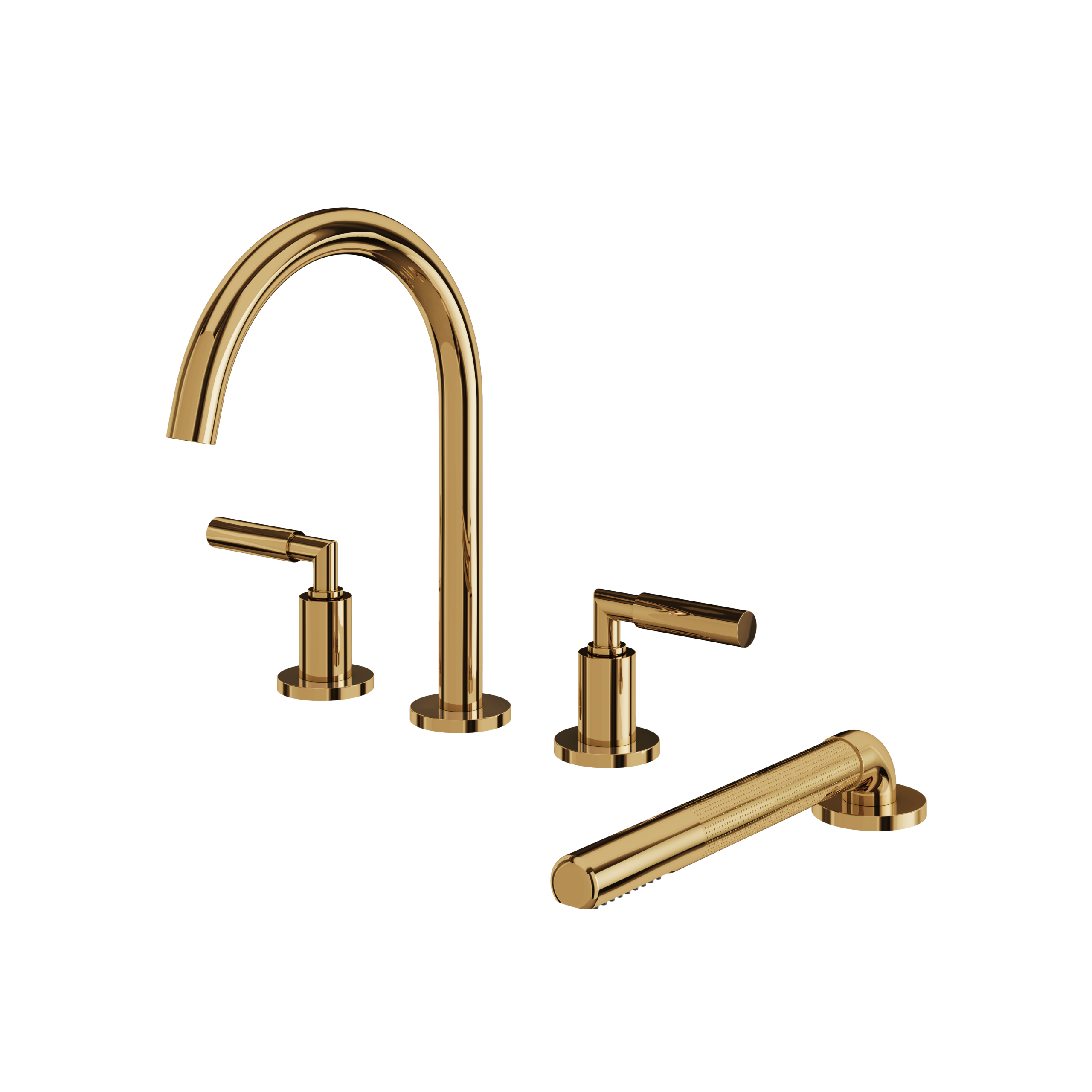 Aquabrass Aria Deck Tub Filler with Handshower by Aquabrass