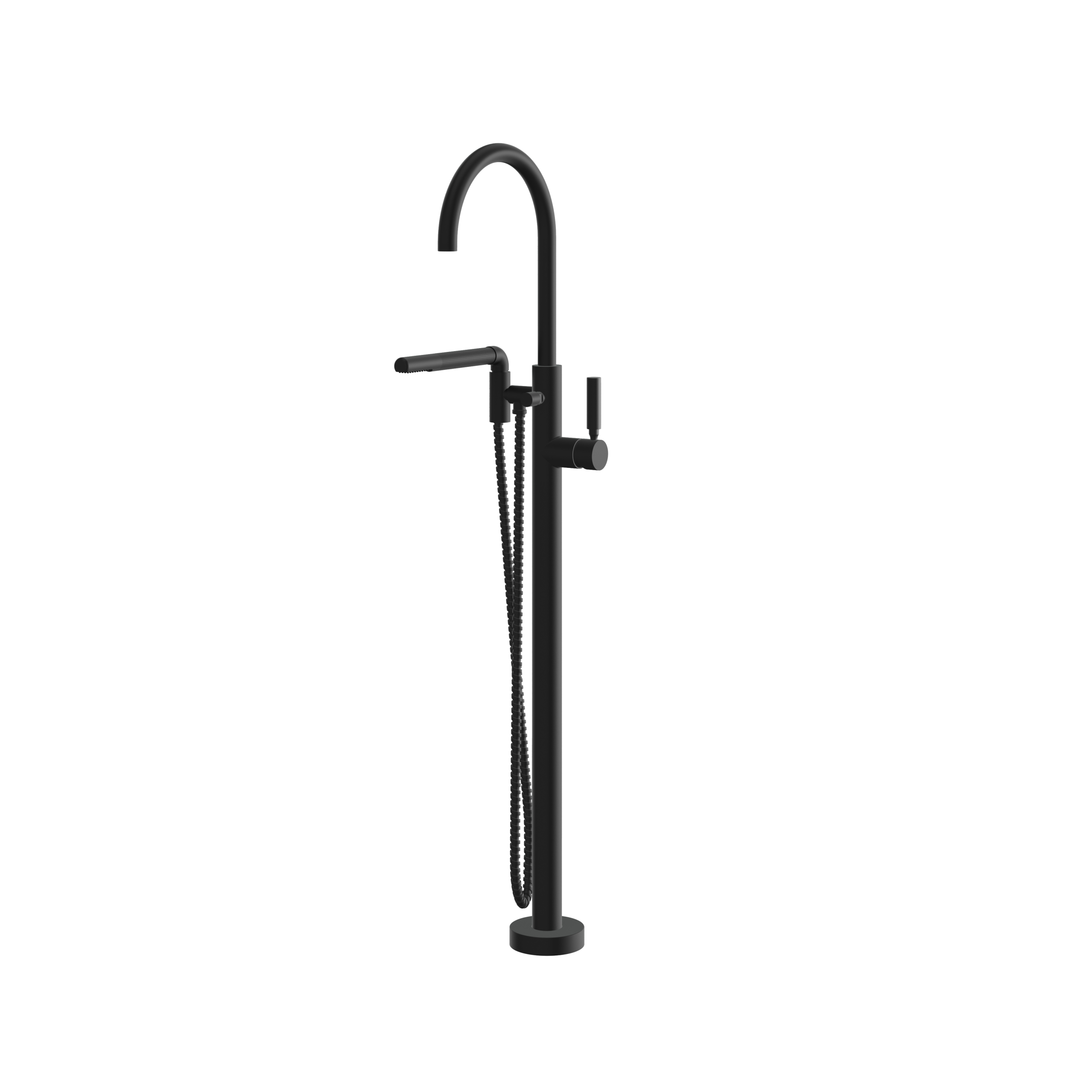 Aquabrass Aria Floormount Tub Filler with Hand Shower by Aquabrass