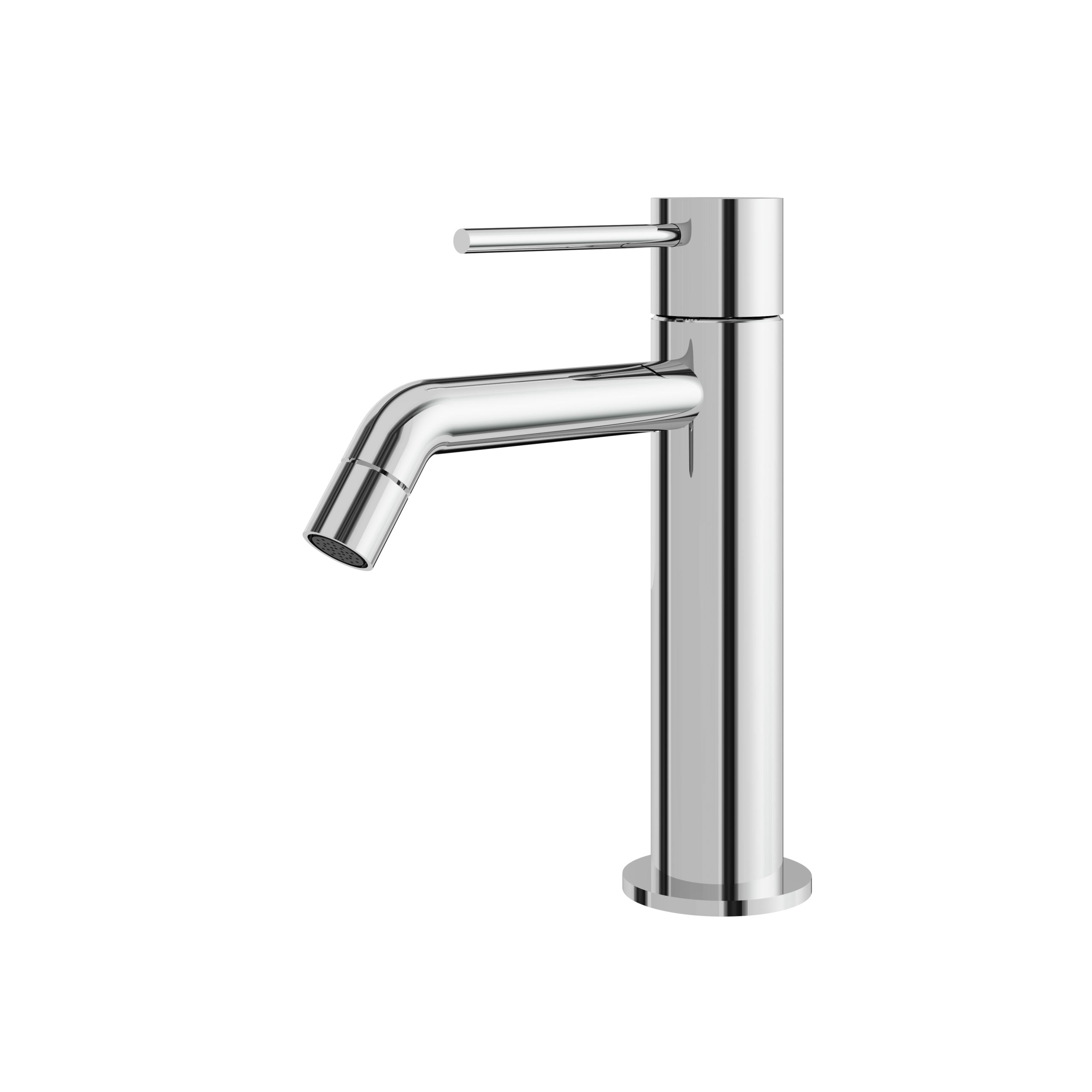 polished chrome bathroom faucet