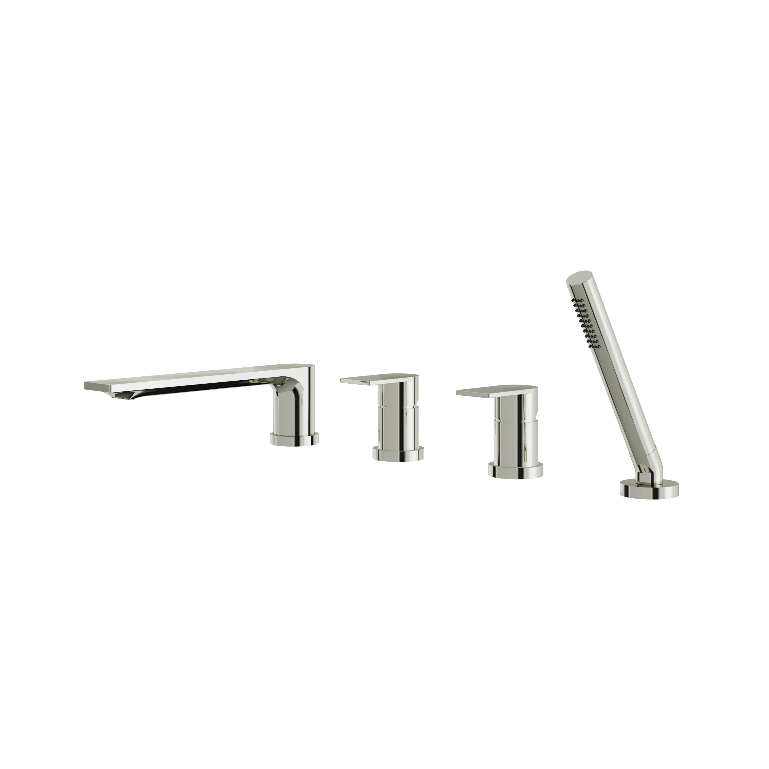 Aquabrass Alpha Deck Tub Filler with Hand Shower and 2 Mixer Valve by Aquabrass