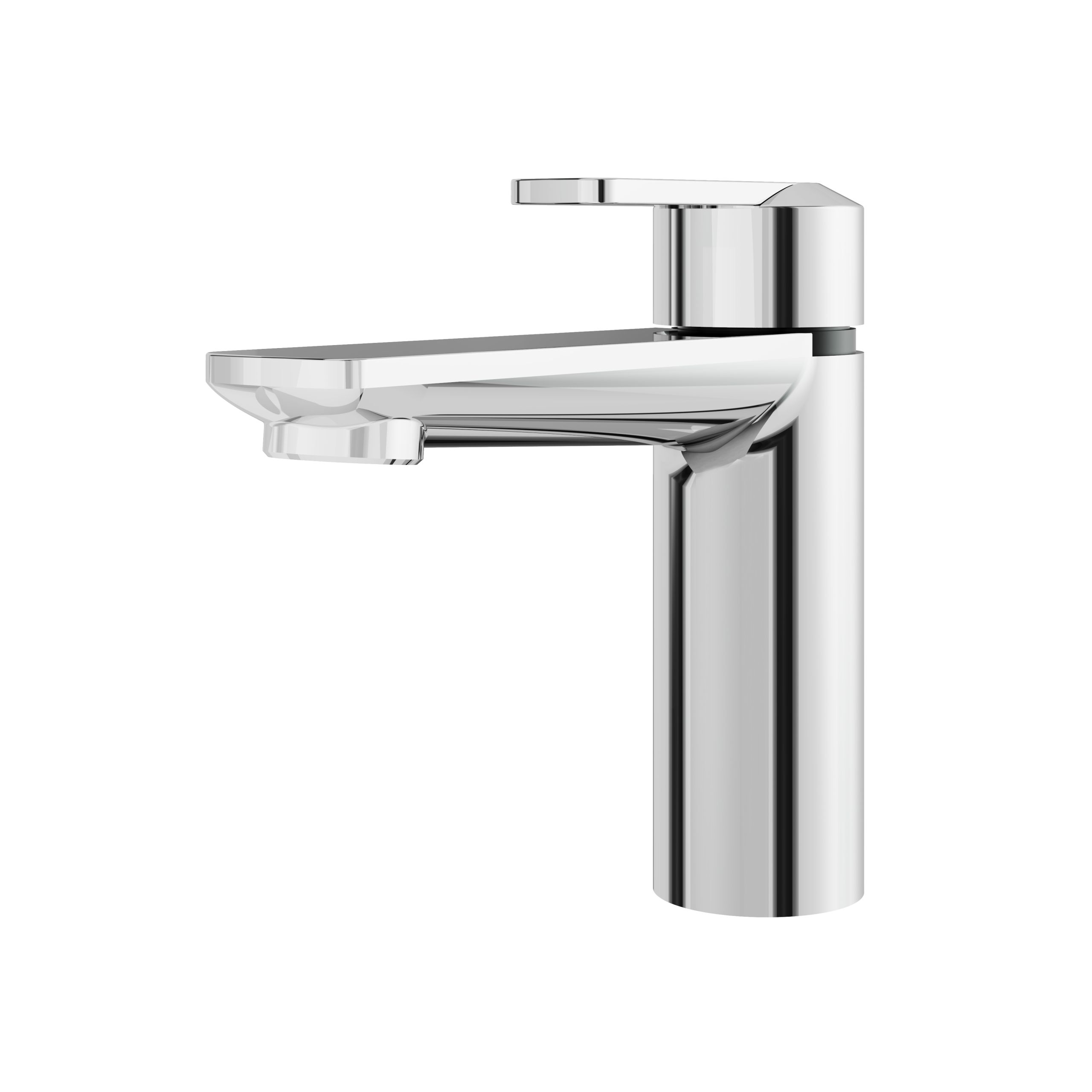 polished chrome bathroom faucet