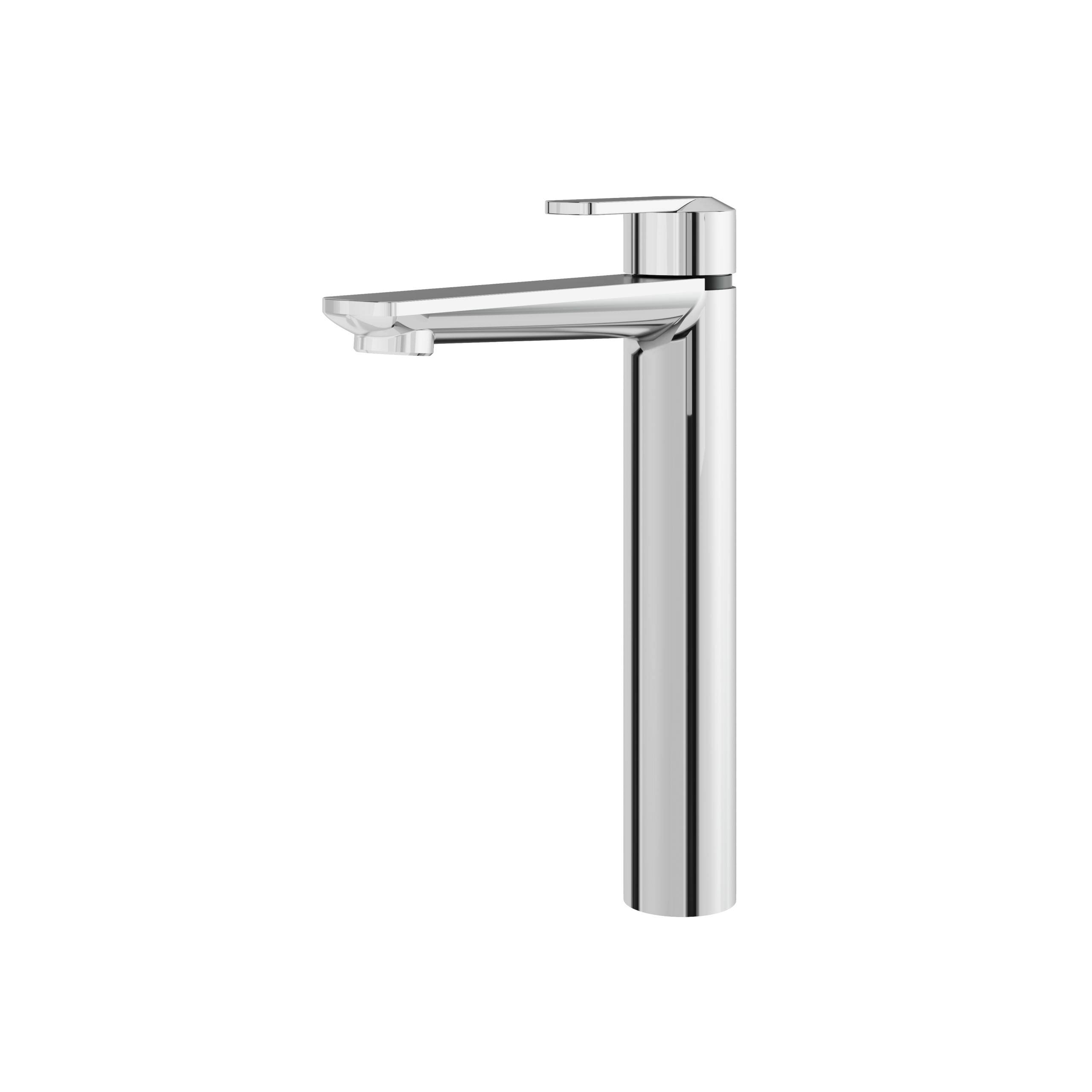 polished chrome bathroom faucet