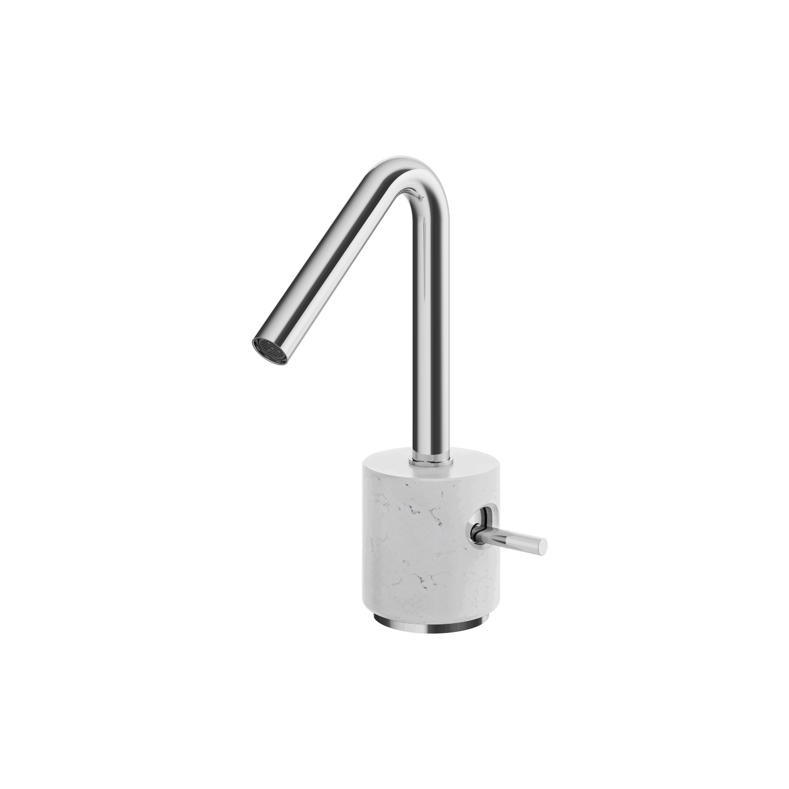 white carrara polished chrome bathroom faucet
