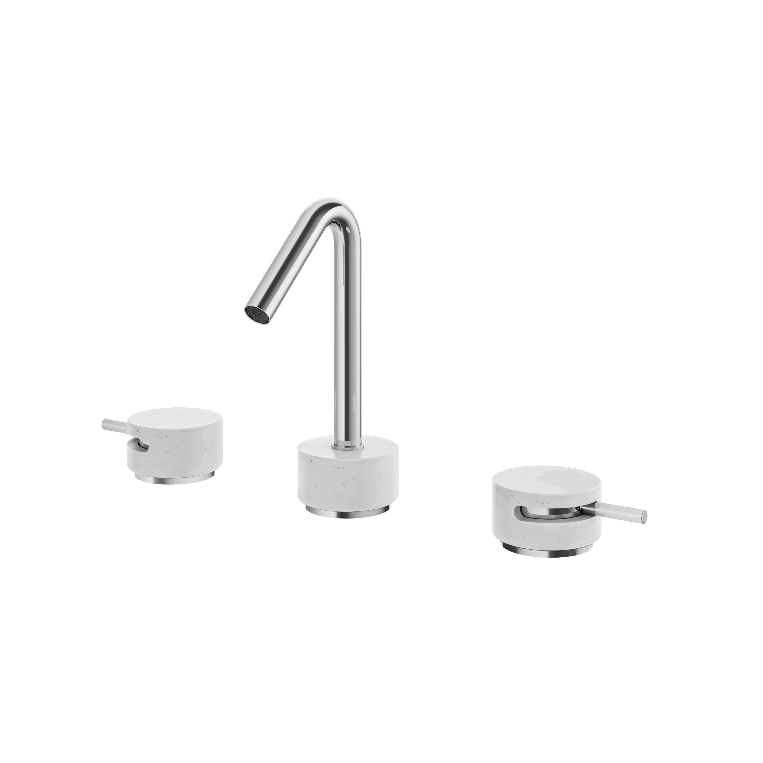 white carrara polished chrome bathroom faucet