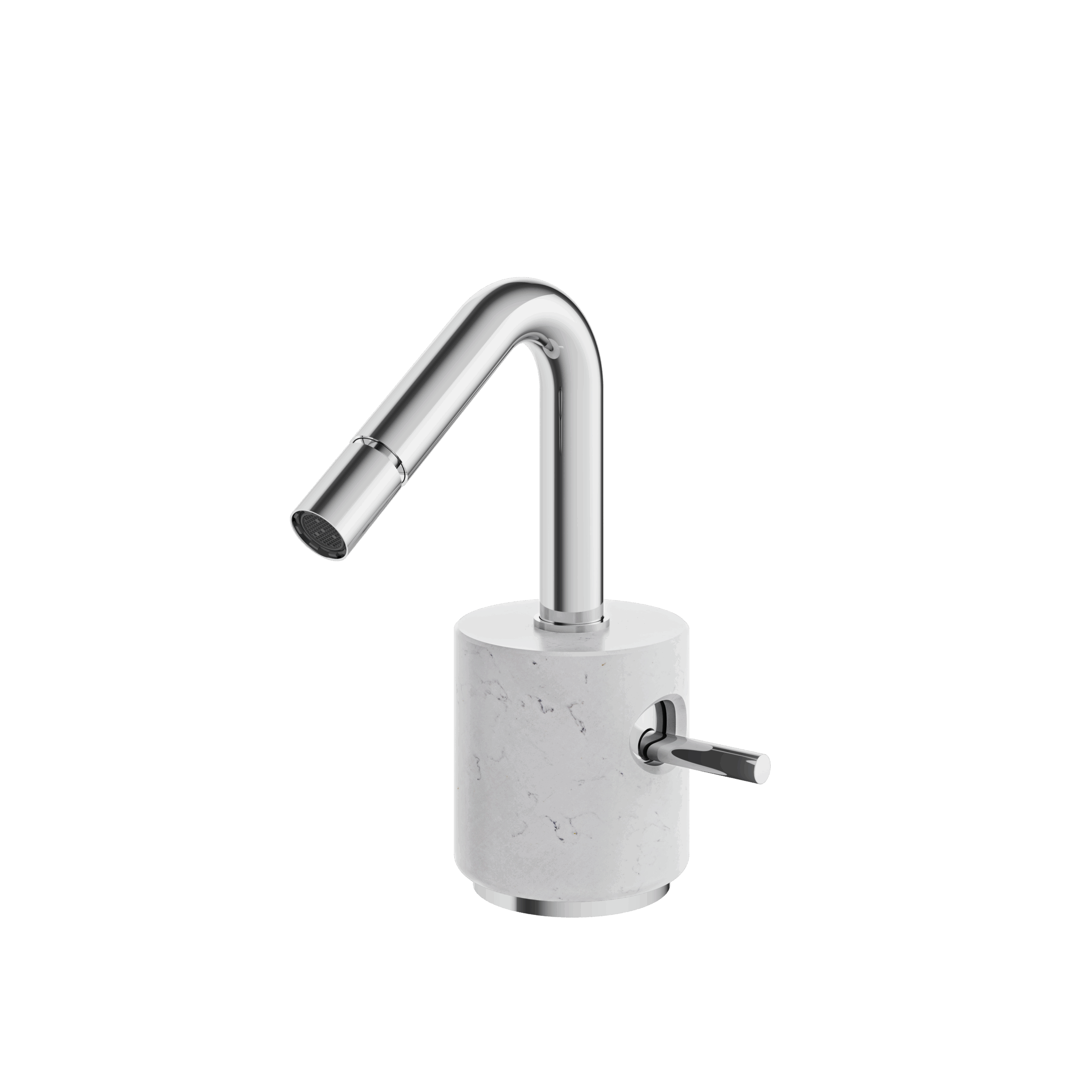white carrara polished chrome bidet faucet