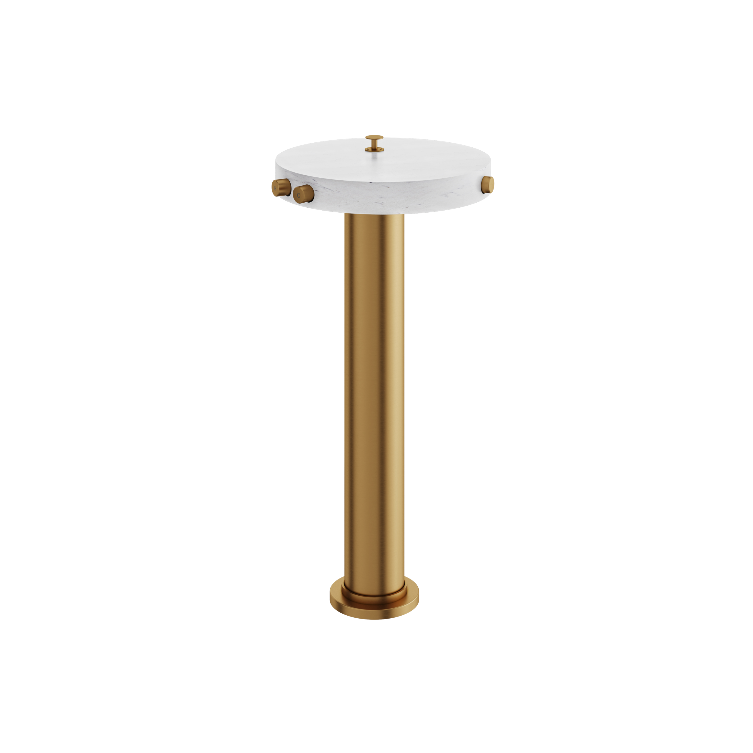 Aquabrass Marmo Floor Tub Filler with Hand Shower - Carrara by Aquabrass