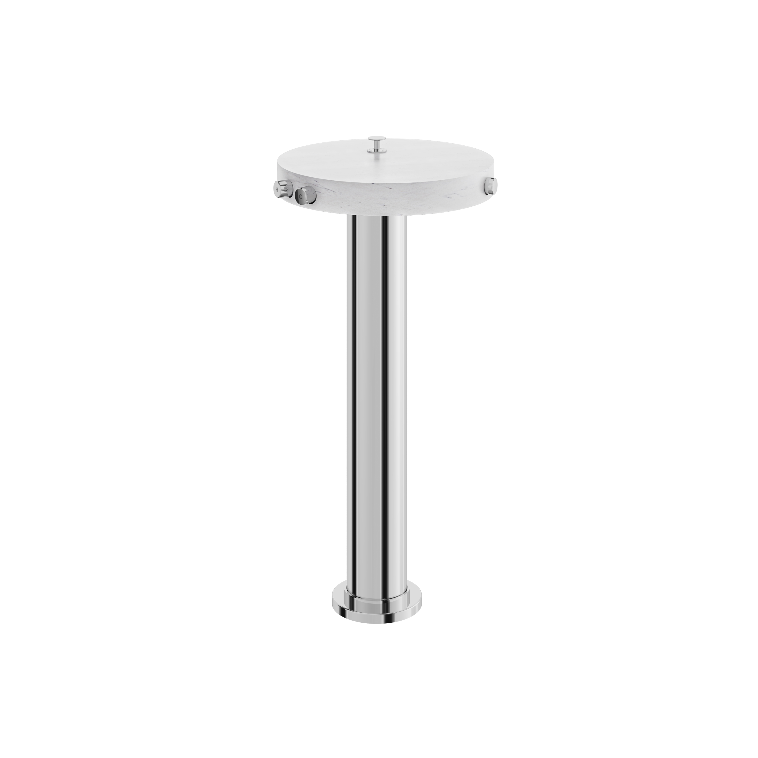 white carrara polished chrome tub filler