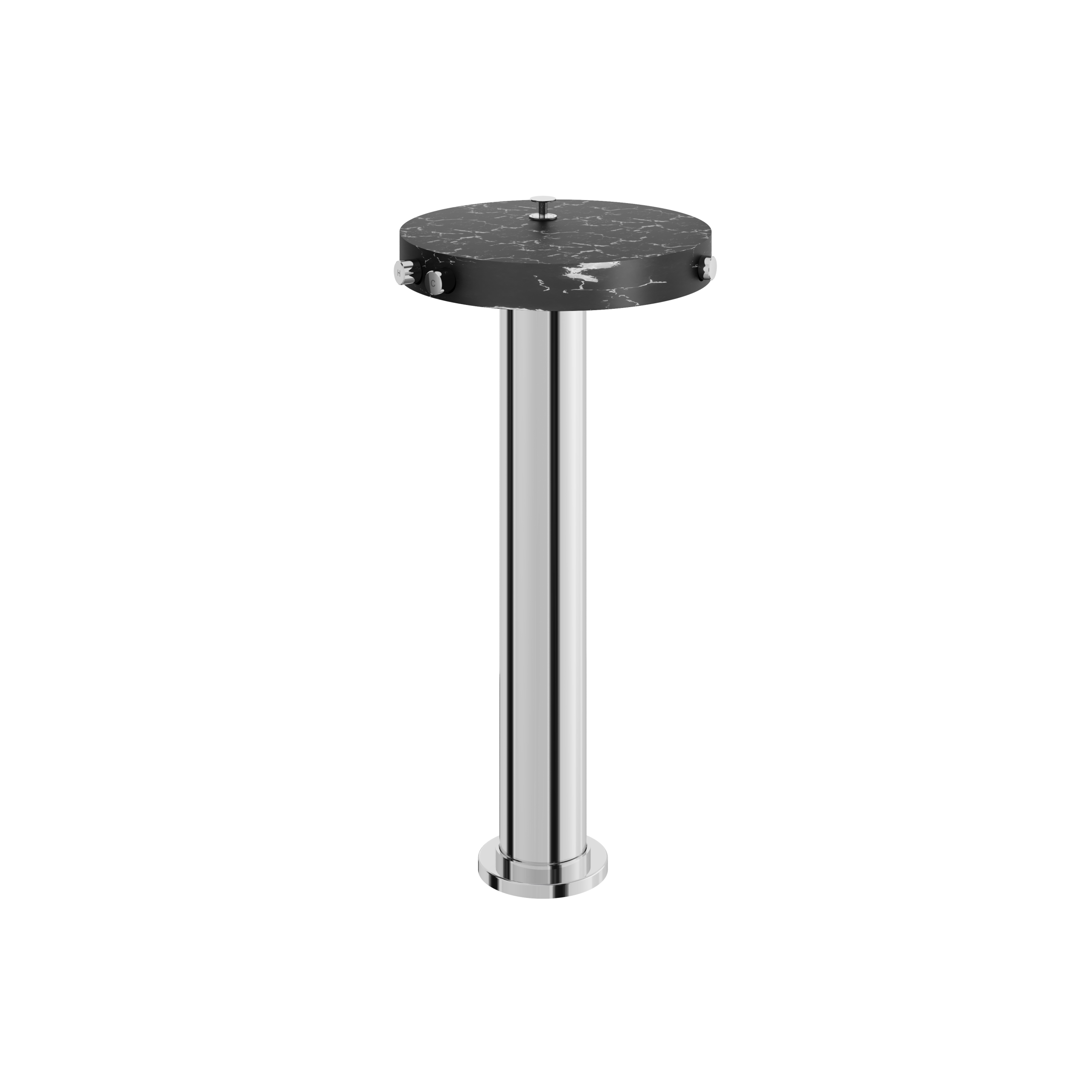 black marquina polished chrome tub filler