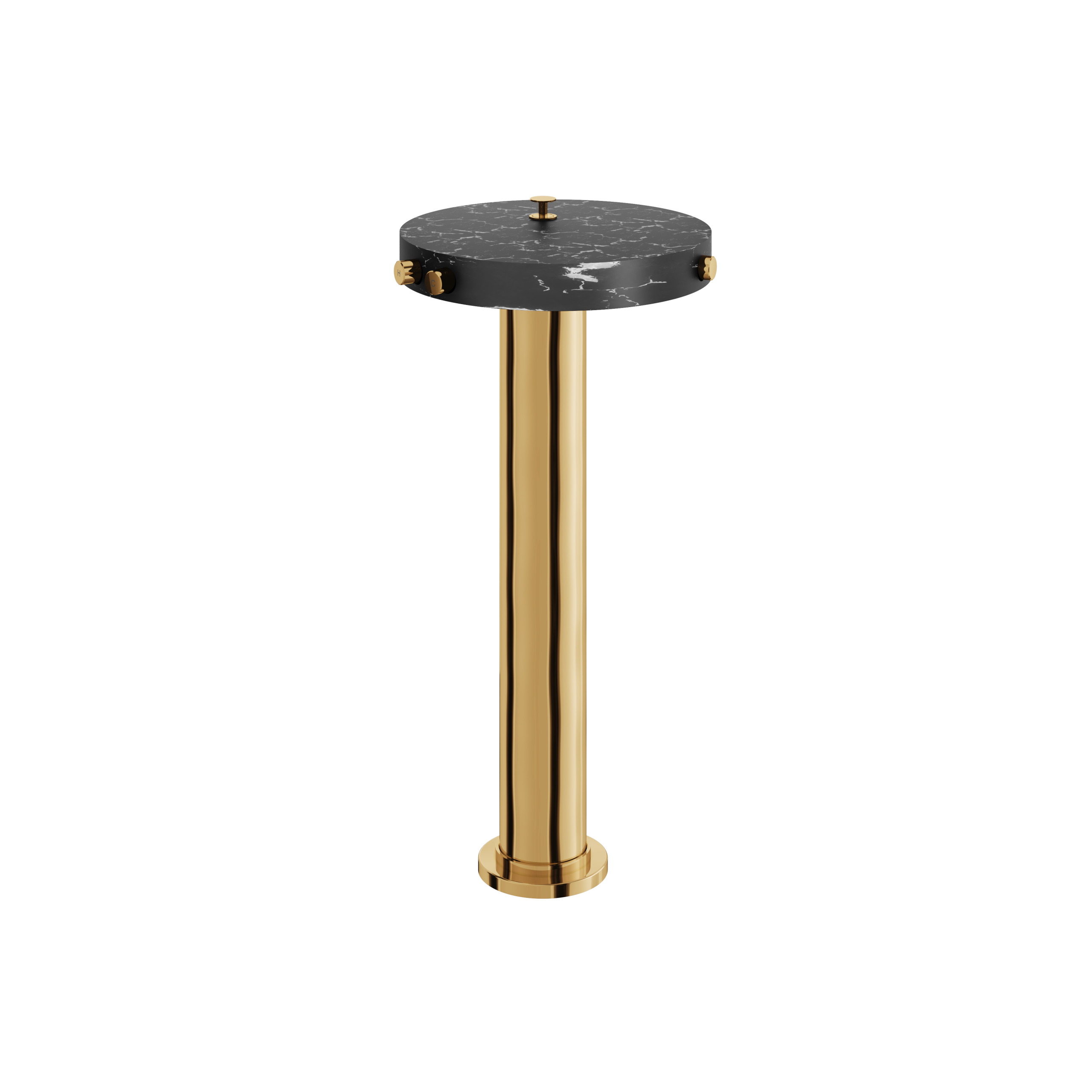 Aquabrass Marmo Floor Tub Filler with Hand Shower - Marquina by Aquabrass