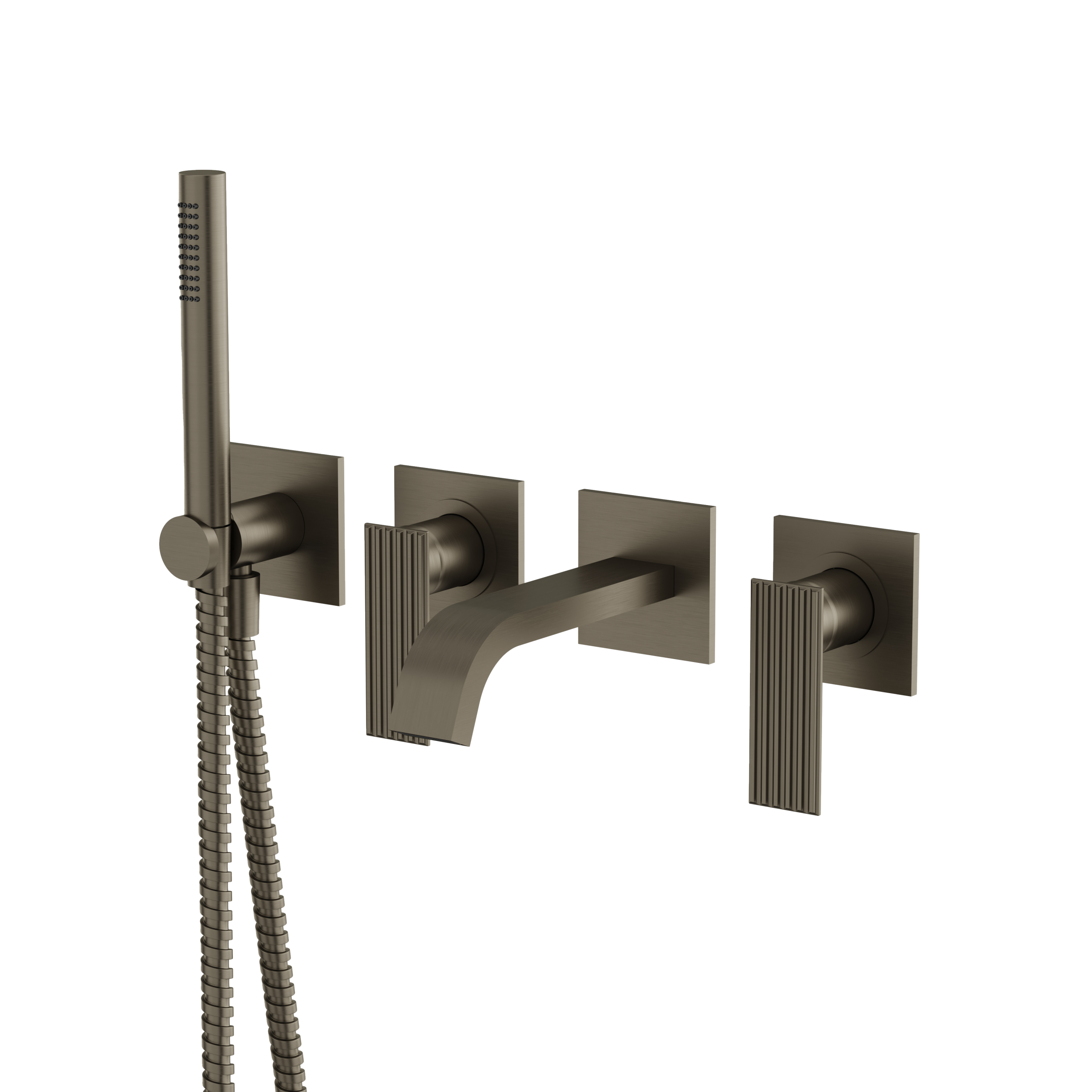 Aquabrass Tosca Wall Tub Filler with Hand Shower Trim