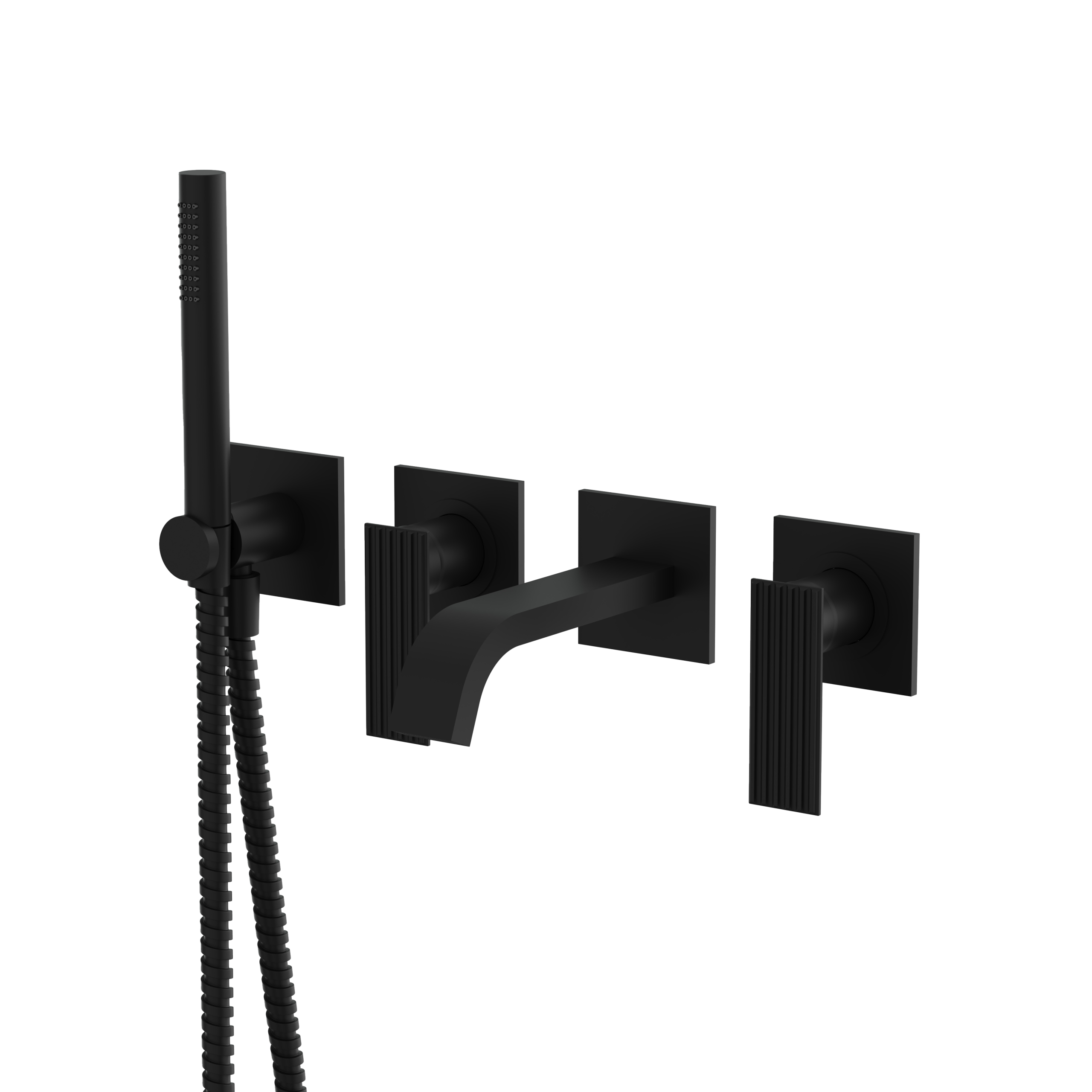 Aquabrass Tosca Wall Tub Filler with Hand Shower Trim by Aquabrass