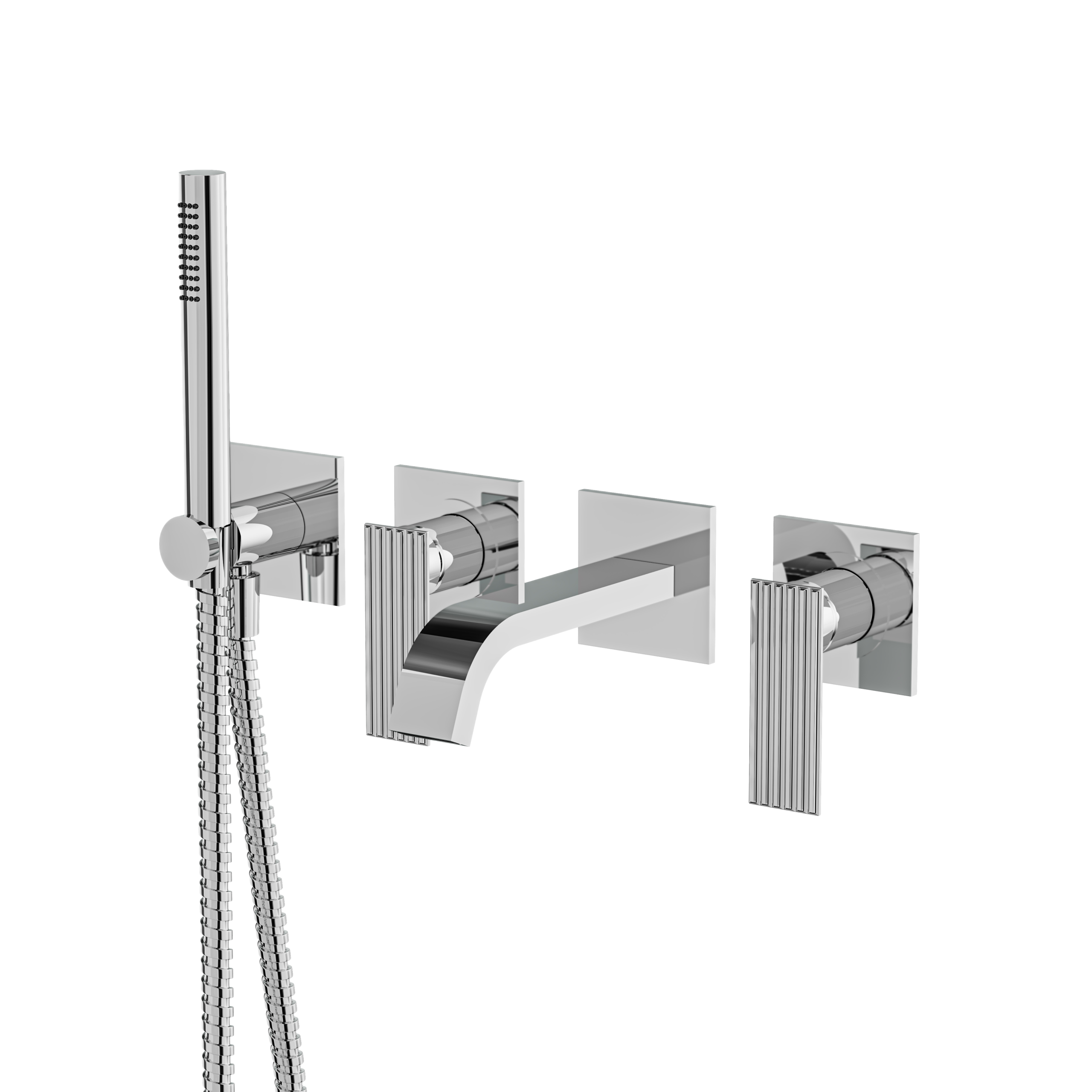 polished chrome tub filler