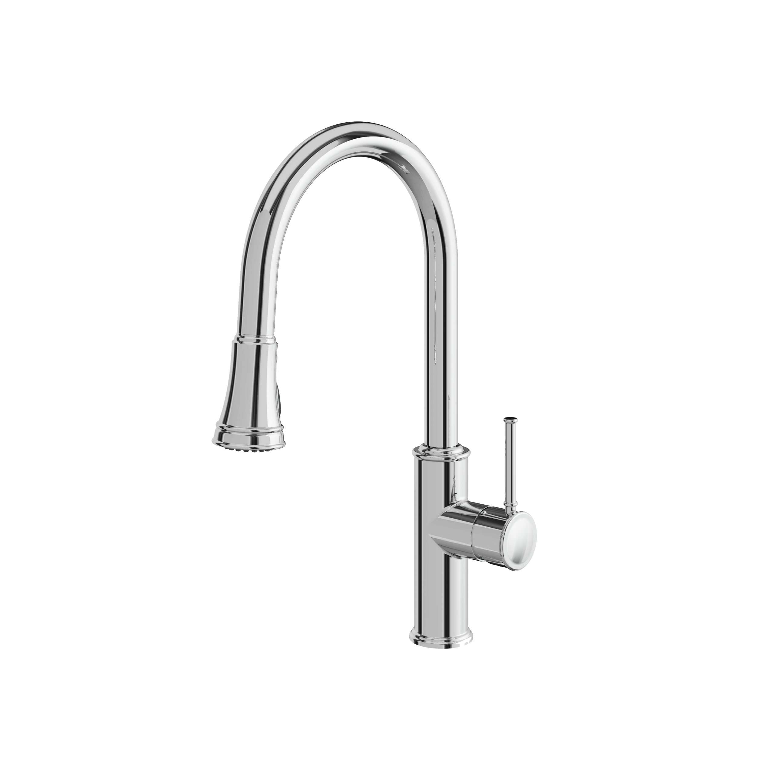 polished chrome kitchen faucet