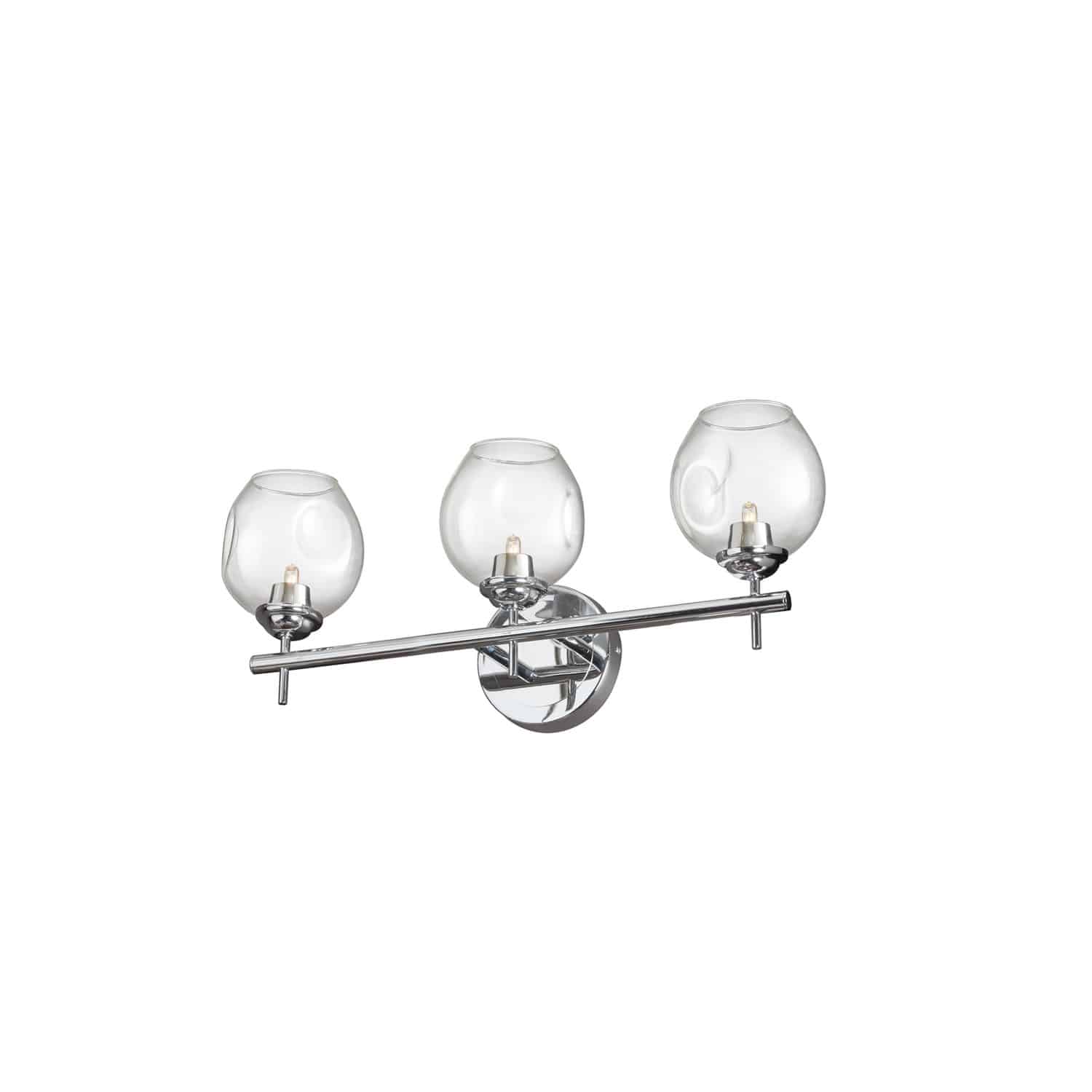 polished chrome with clear glass wall sconce
