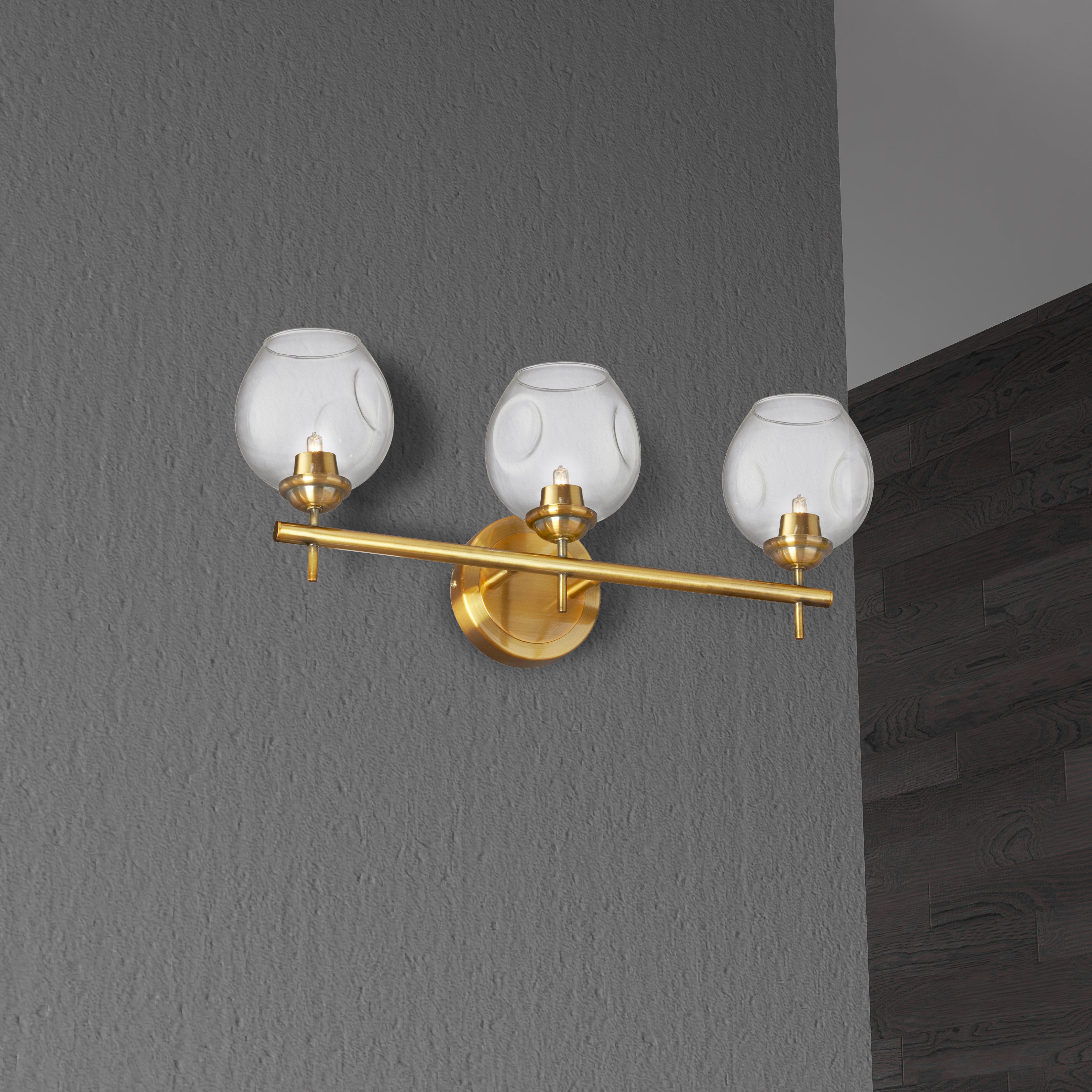 vintage bronze with clear glass wall sconce