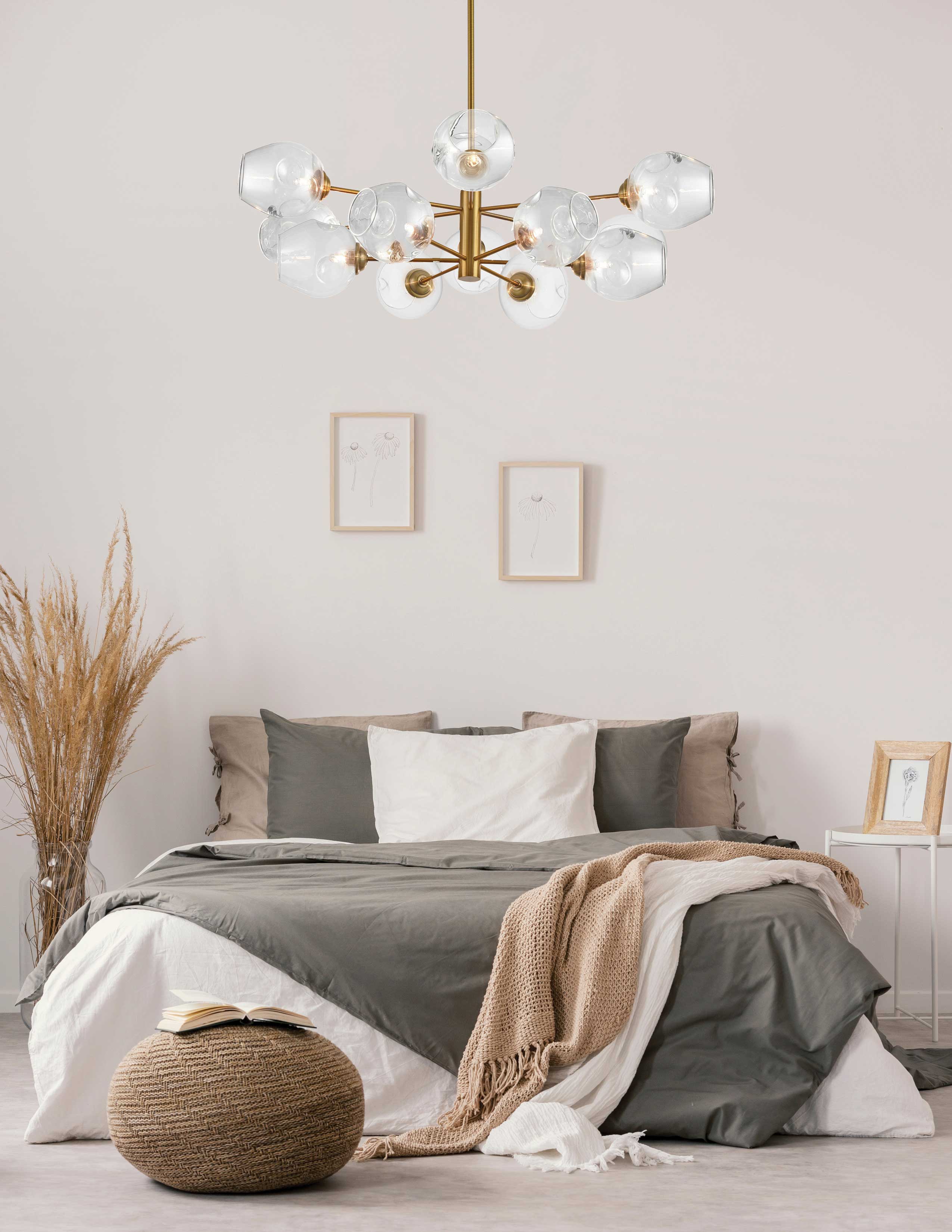 vintage bronze with clear glass chandeliers